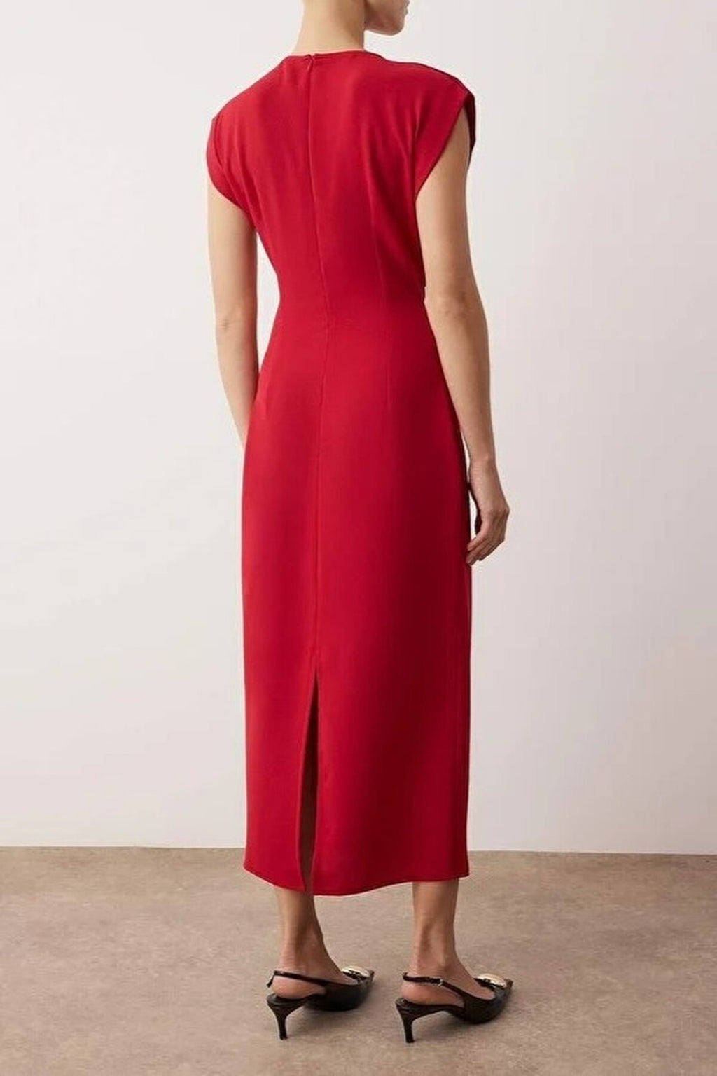 Midi Woven Dress with Accessory Details