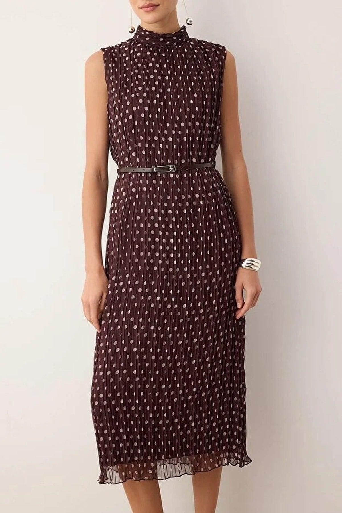 Belted Midi Woven Dress