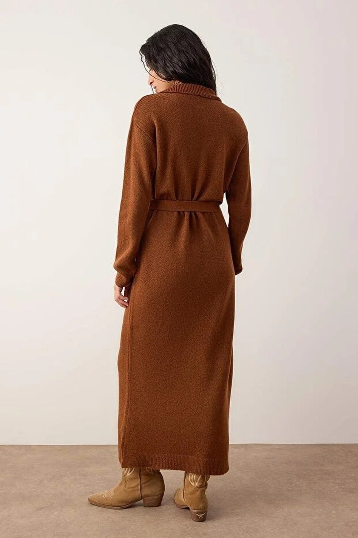 Polo Collar Knit Dress