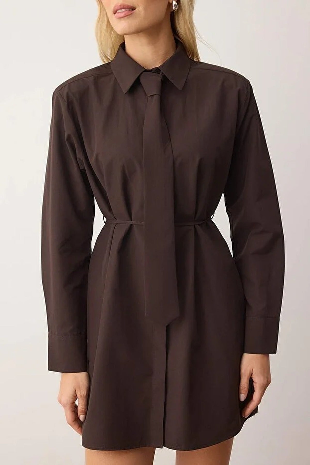 Mini Woven Dress with Tie Detail