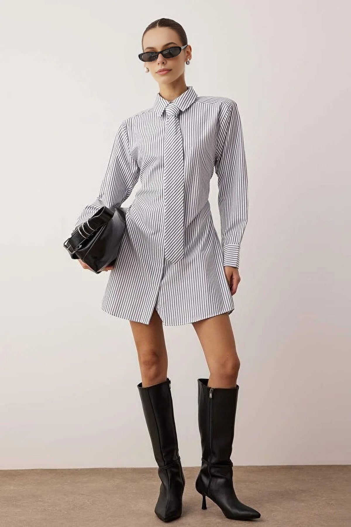 Mini Woven Dress with Tie Detail