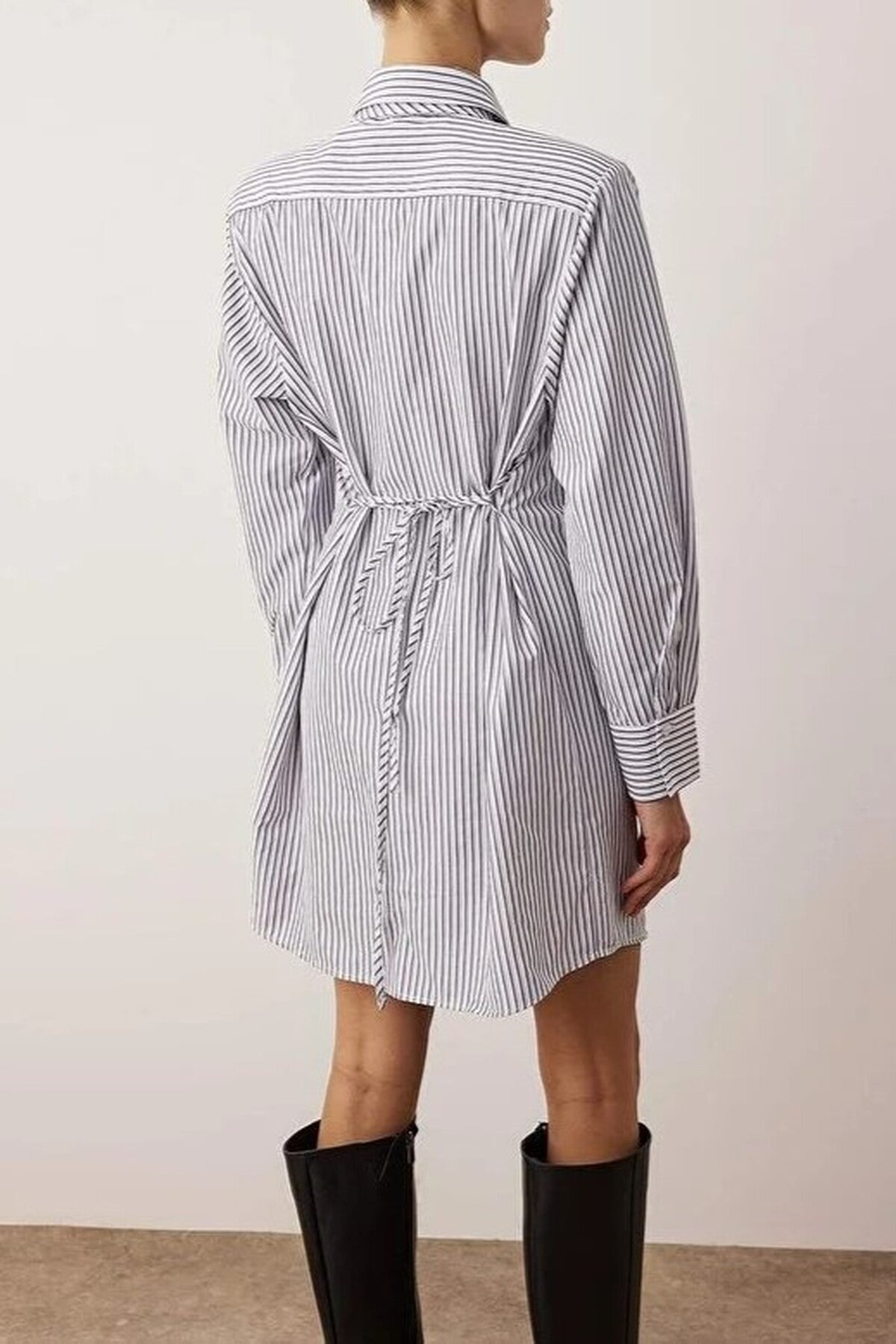 Mini Woven Dress with Tie Detail