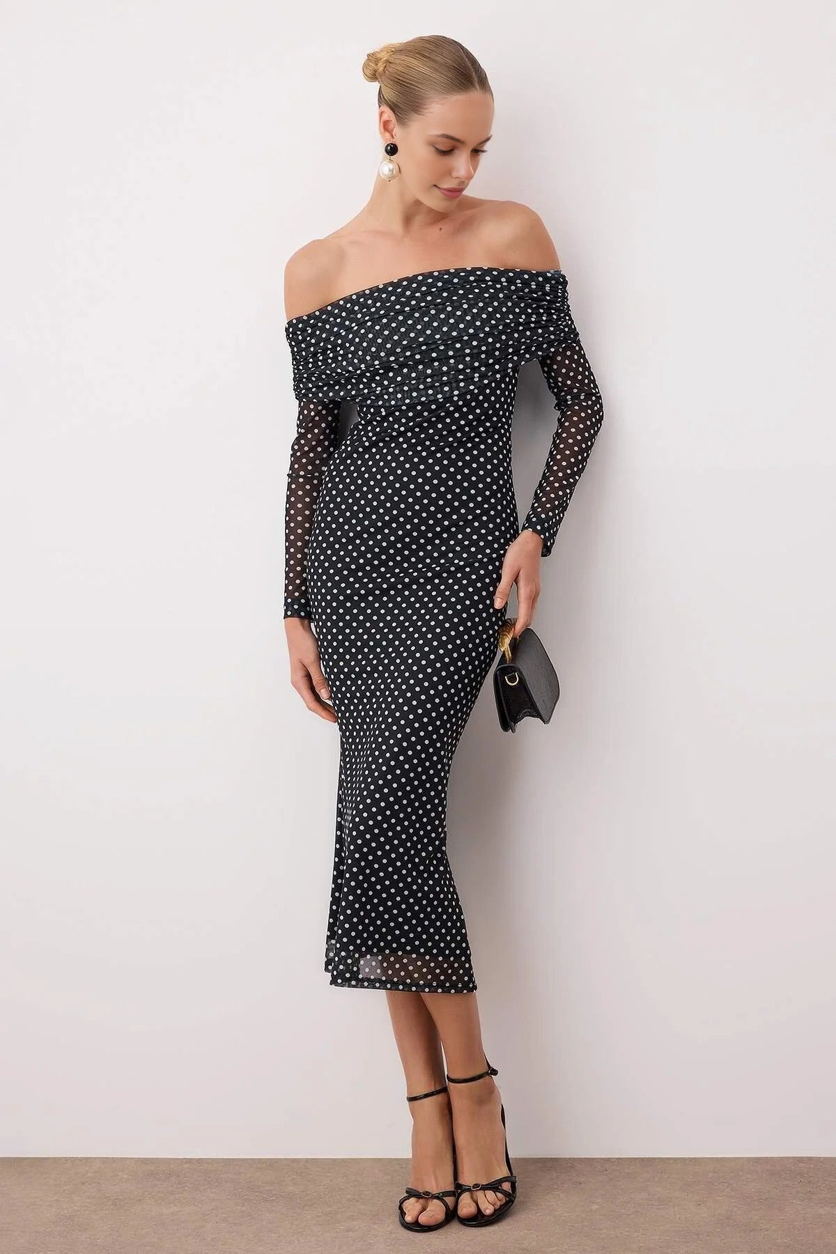 Polka Dot Lined Tulle Dress