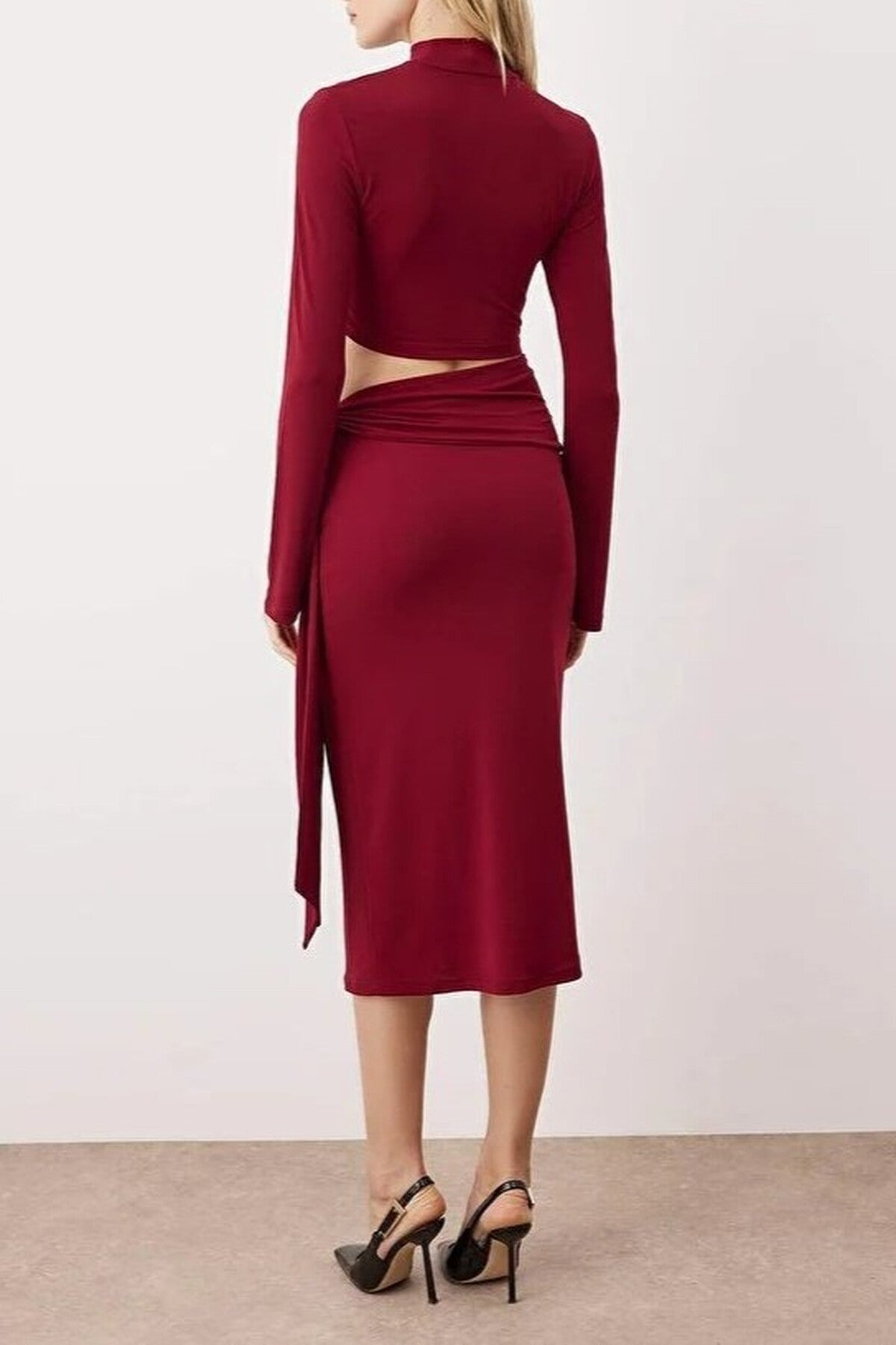 Cut-Out Midi Knitted Dress