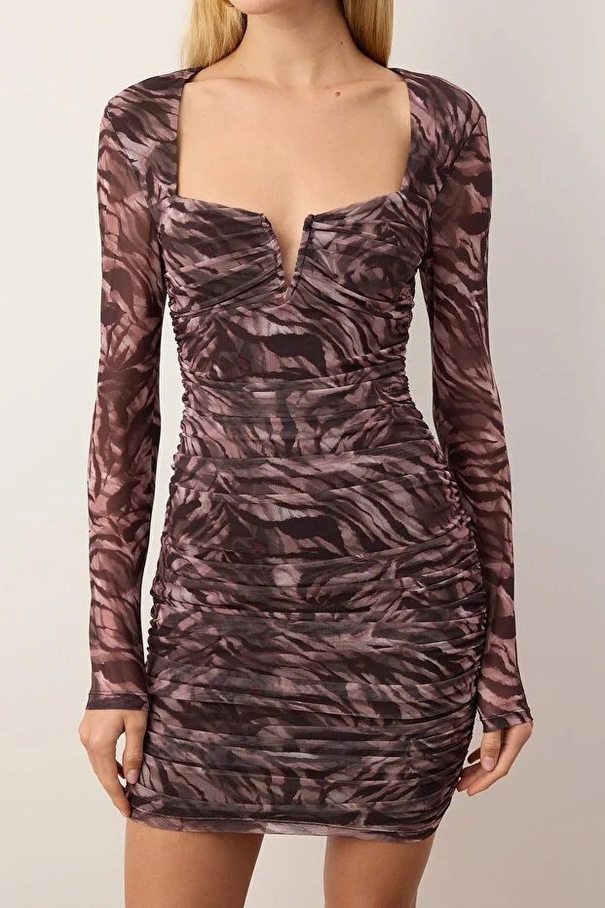 Knitted Tulle Mini Lined Dress