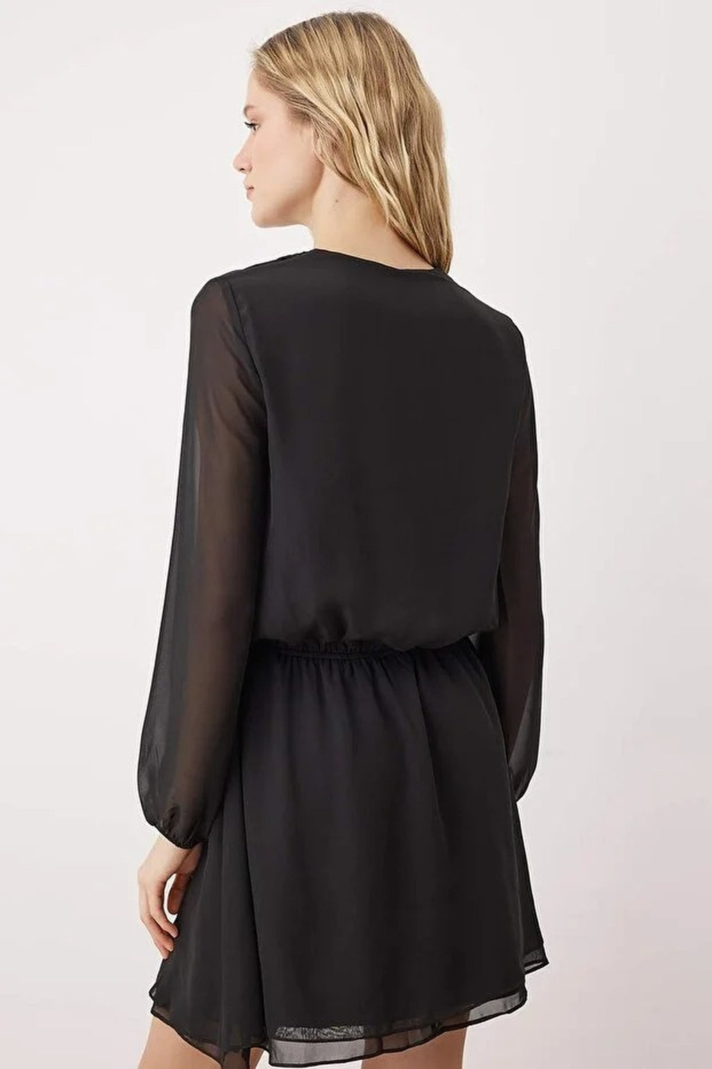 Mini Woven Dress with Chiffon Skirt