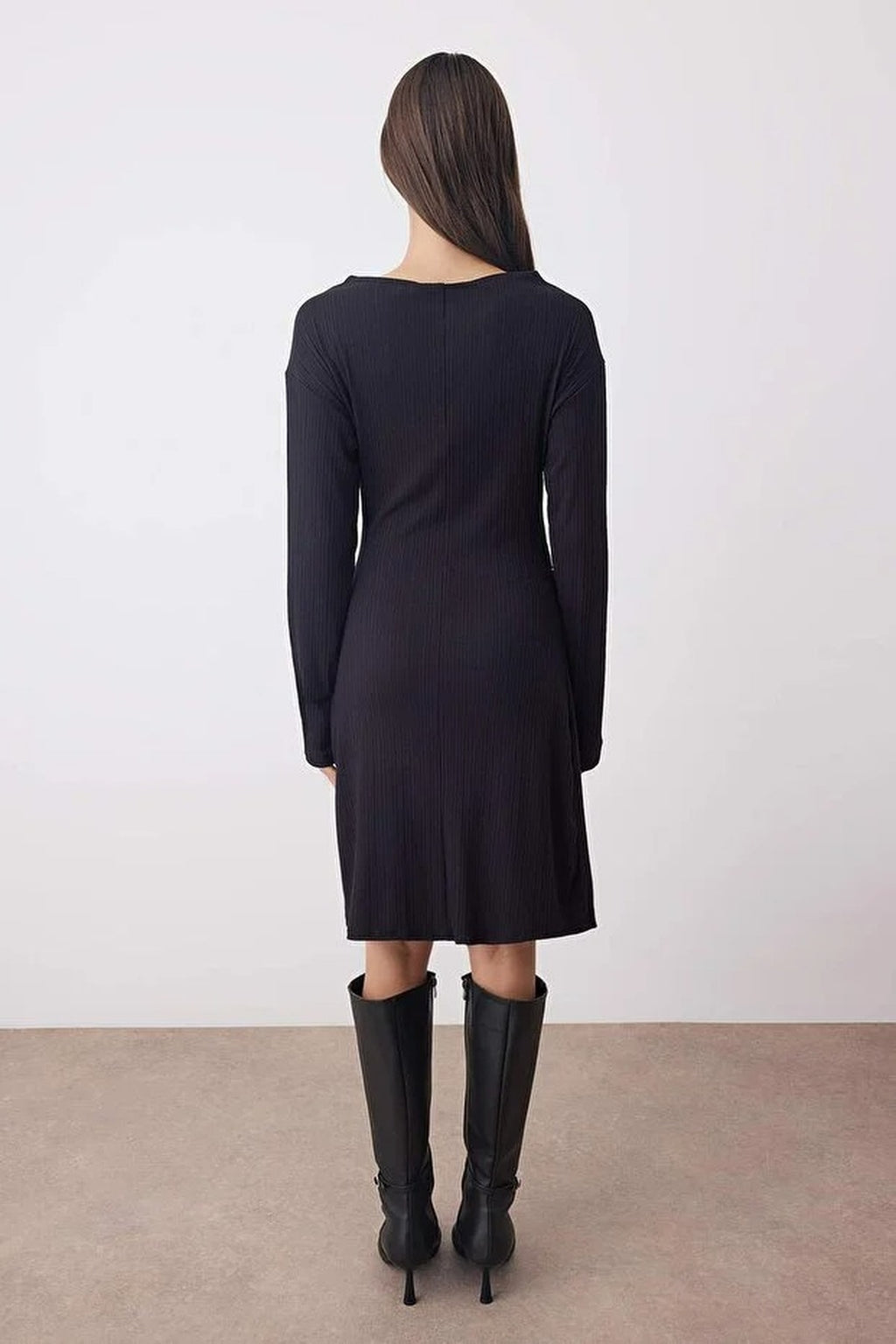 Draped Mini Knitted Dress