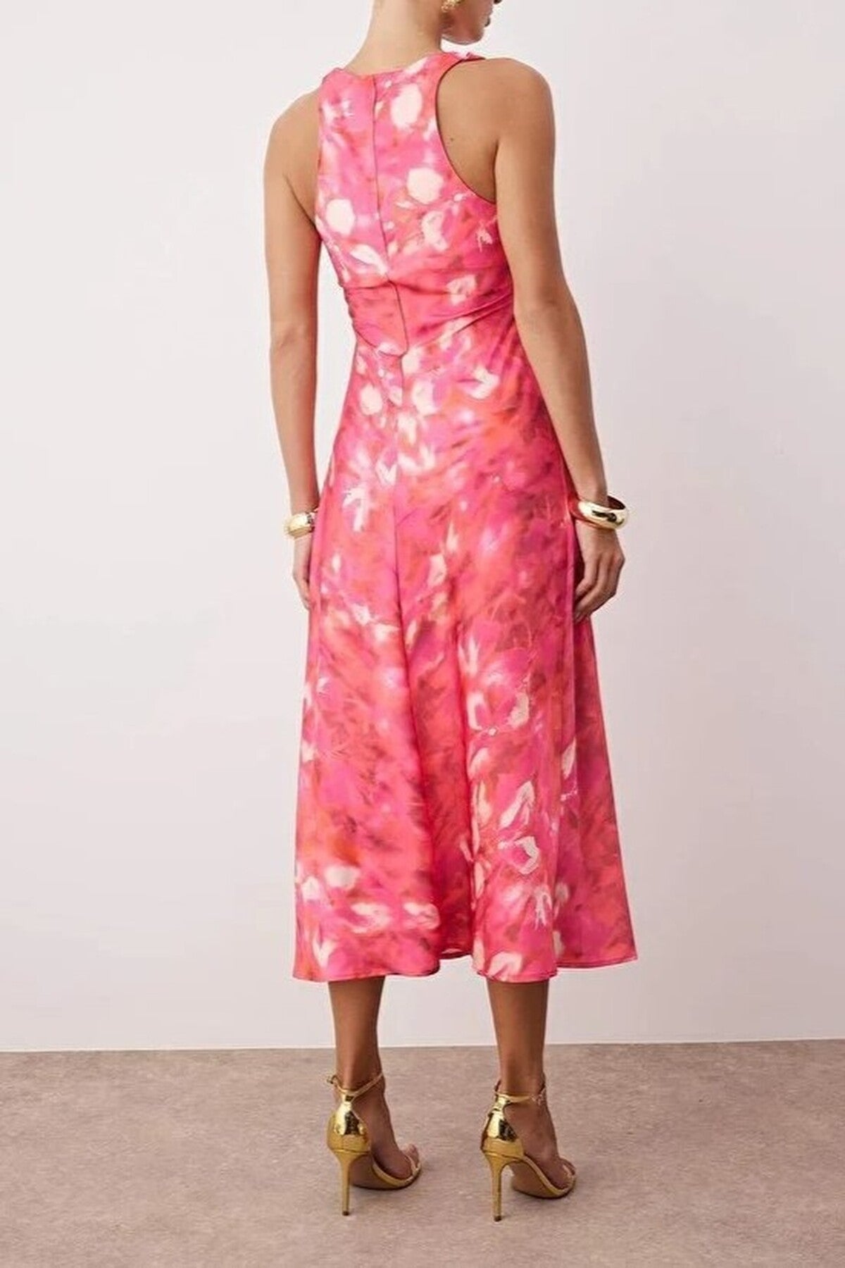 Satin Midi Unlined Dress