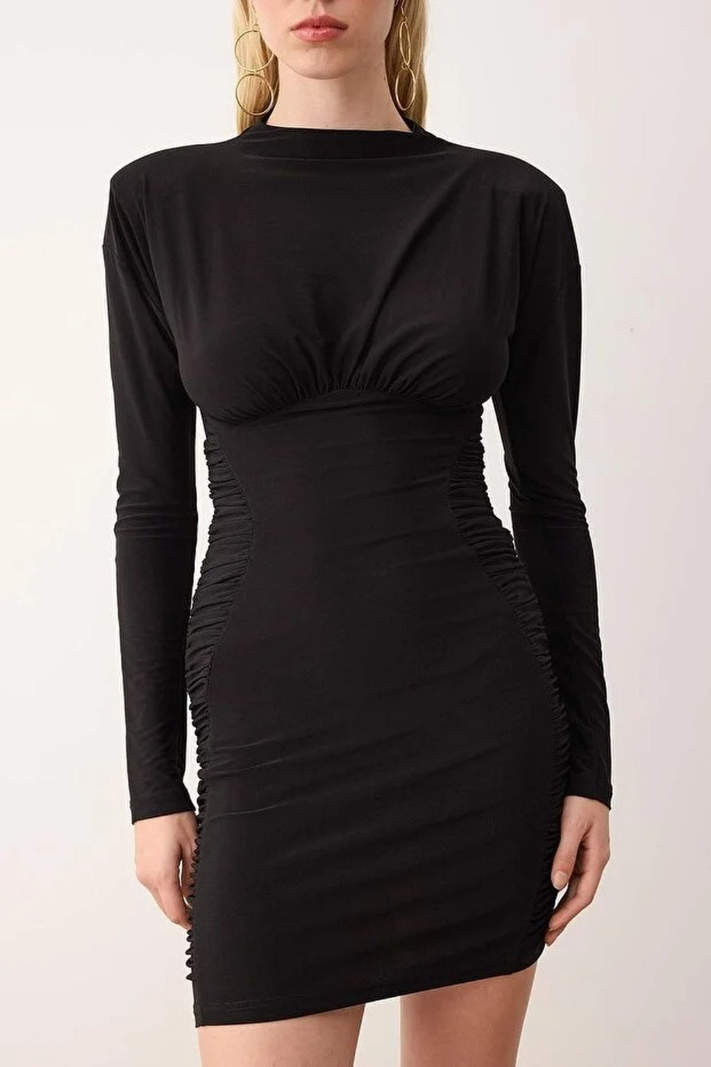 Draped Knit Mini Unlined Dress