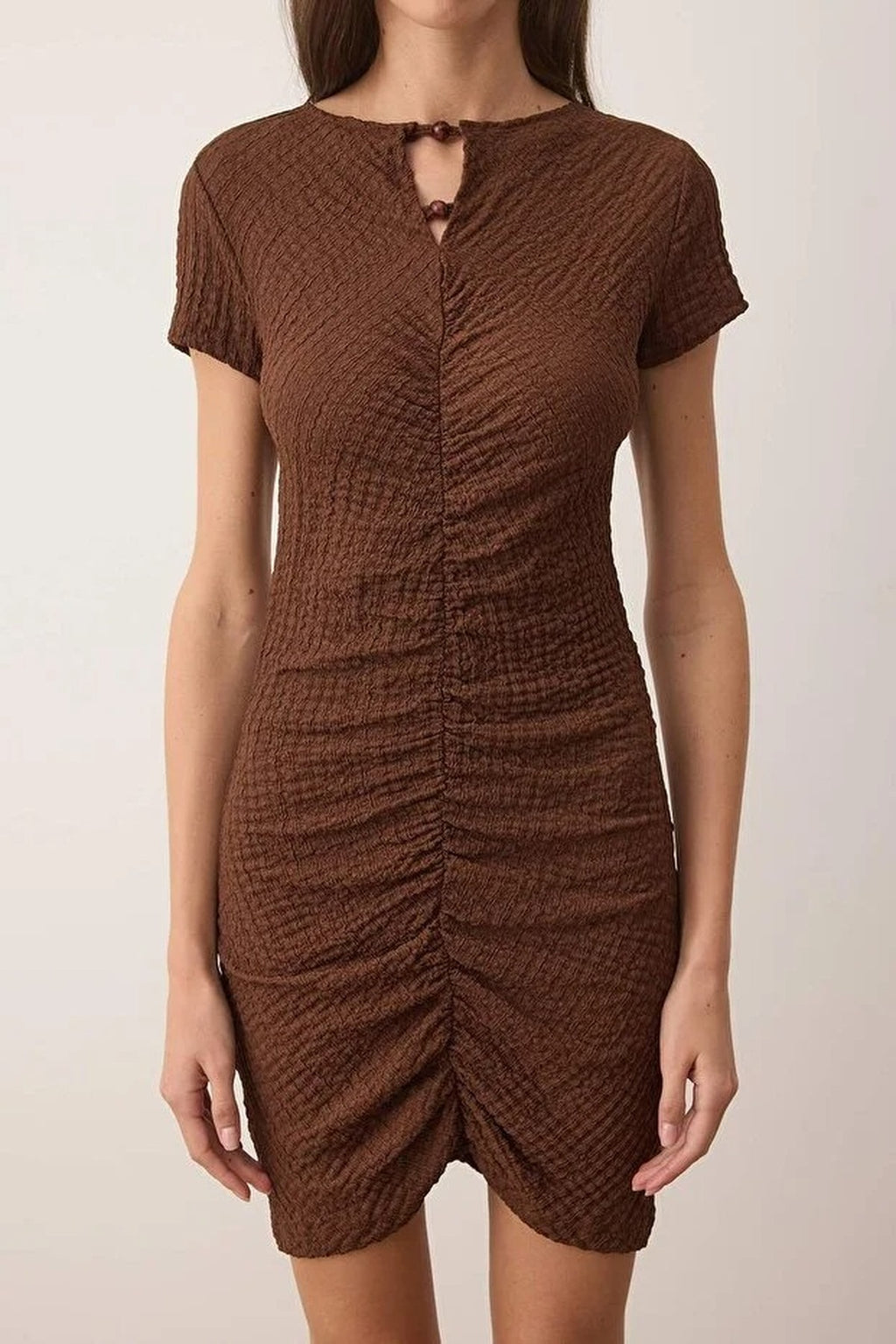 Drape Mini Knitted Dress with Accessory Details