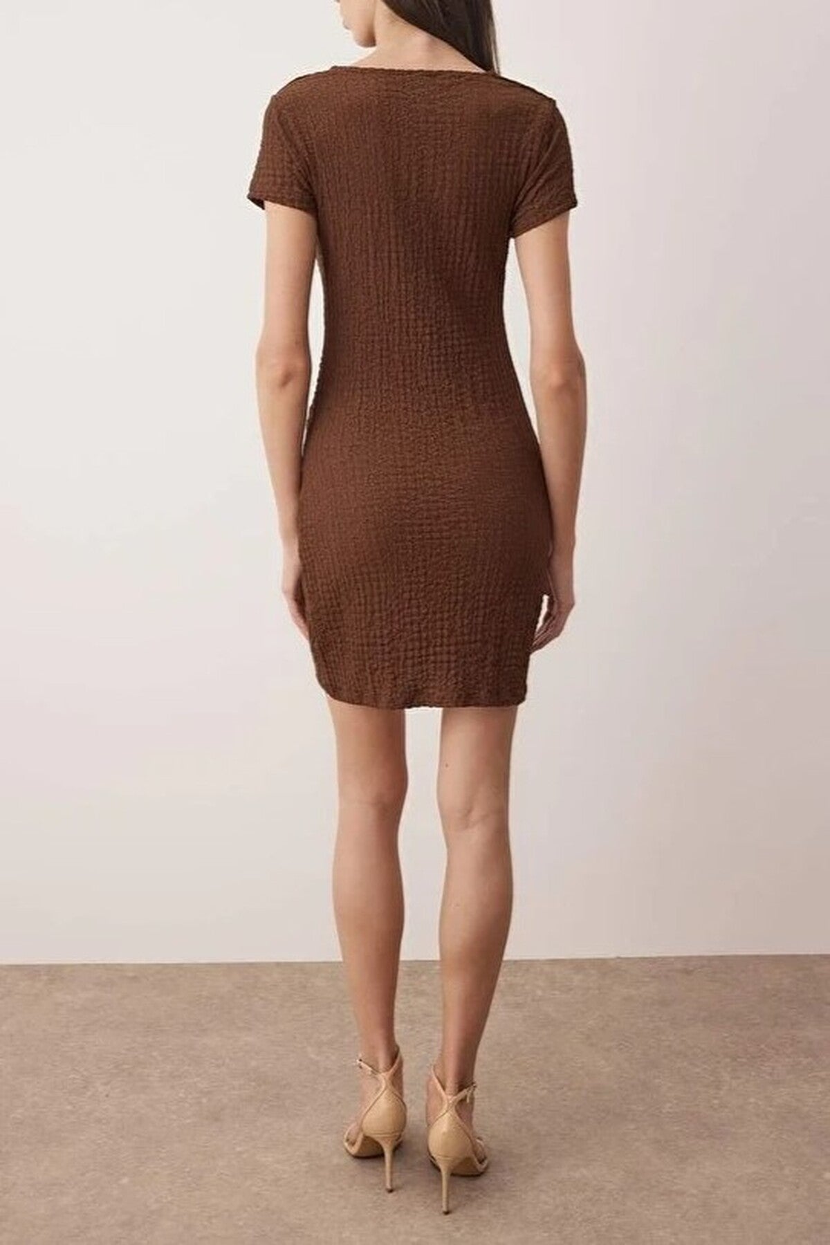 Drape Mini Knitted Dress with Accessory Details