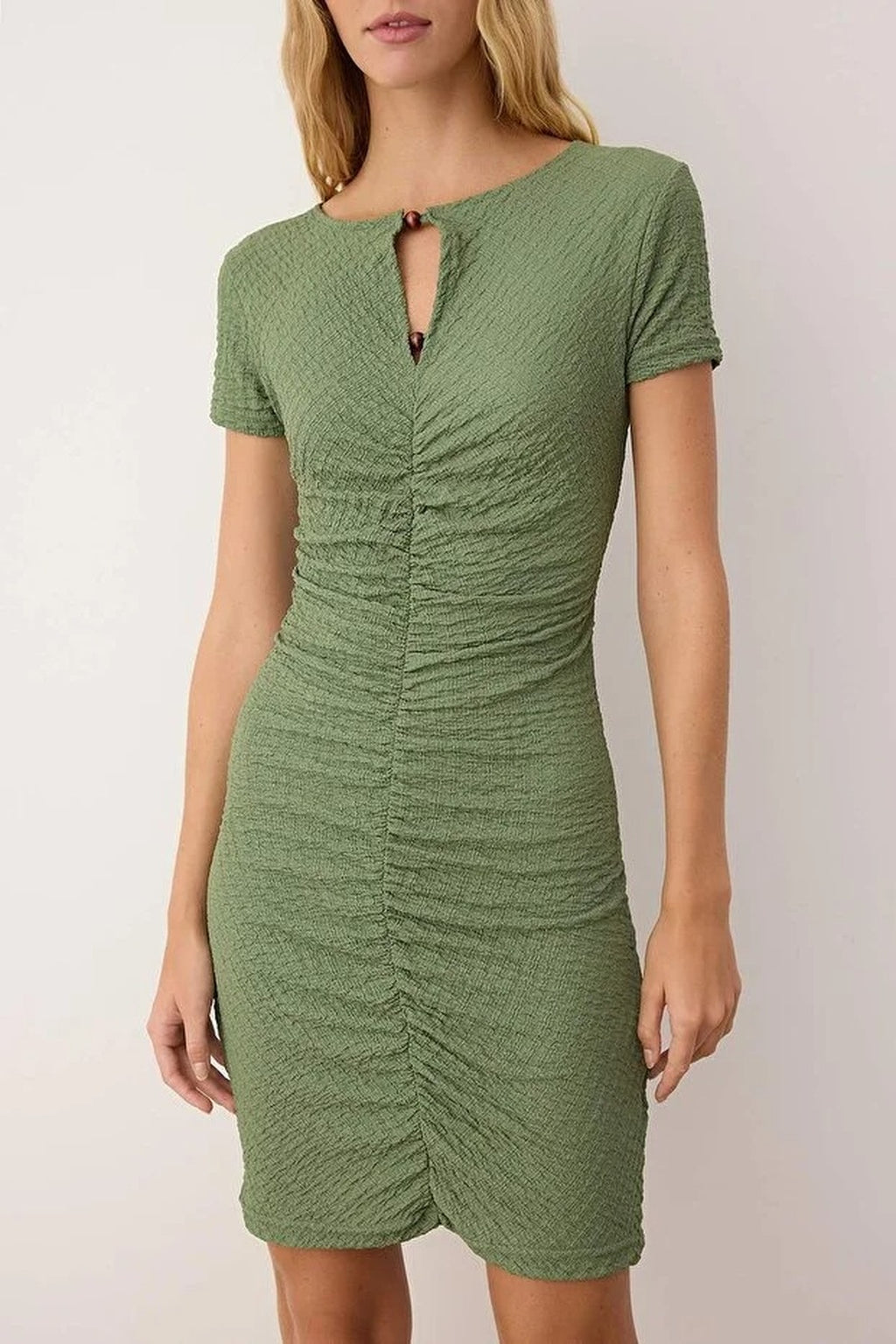 Drape Mini Knitted Dress with Accessory Details