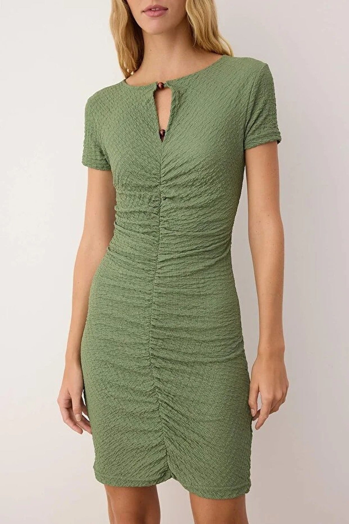 Drape Mini Knitted Dress with Accessory Details