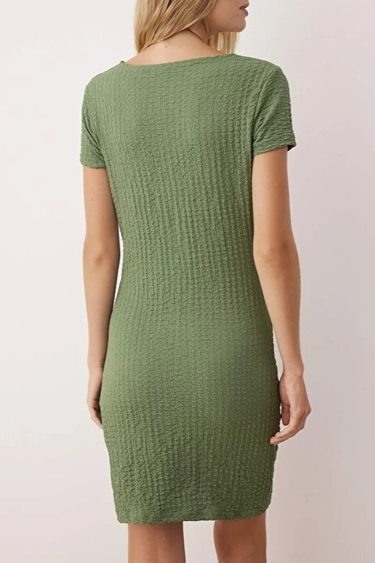 Drape Mini Knitted Dress with Accessory Details
