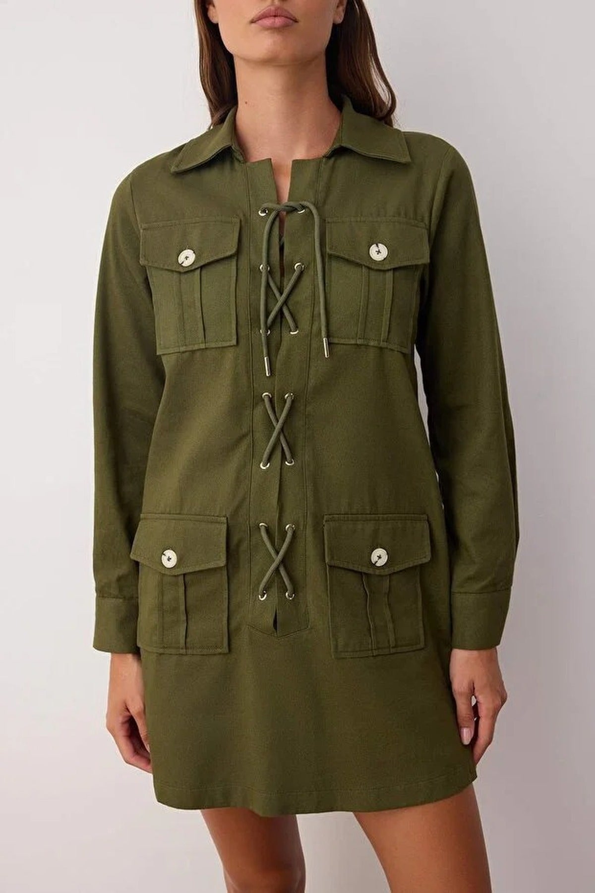 Eyelet Detail Mini Woven Dress