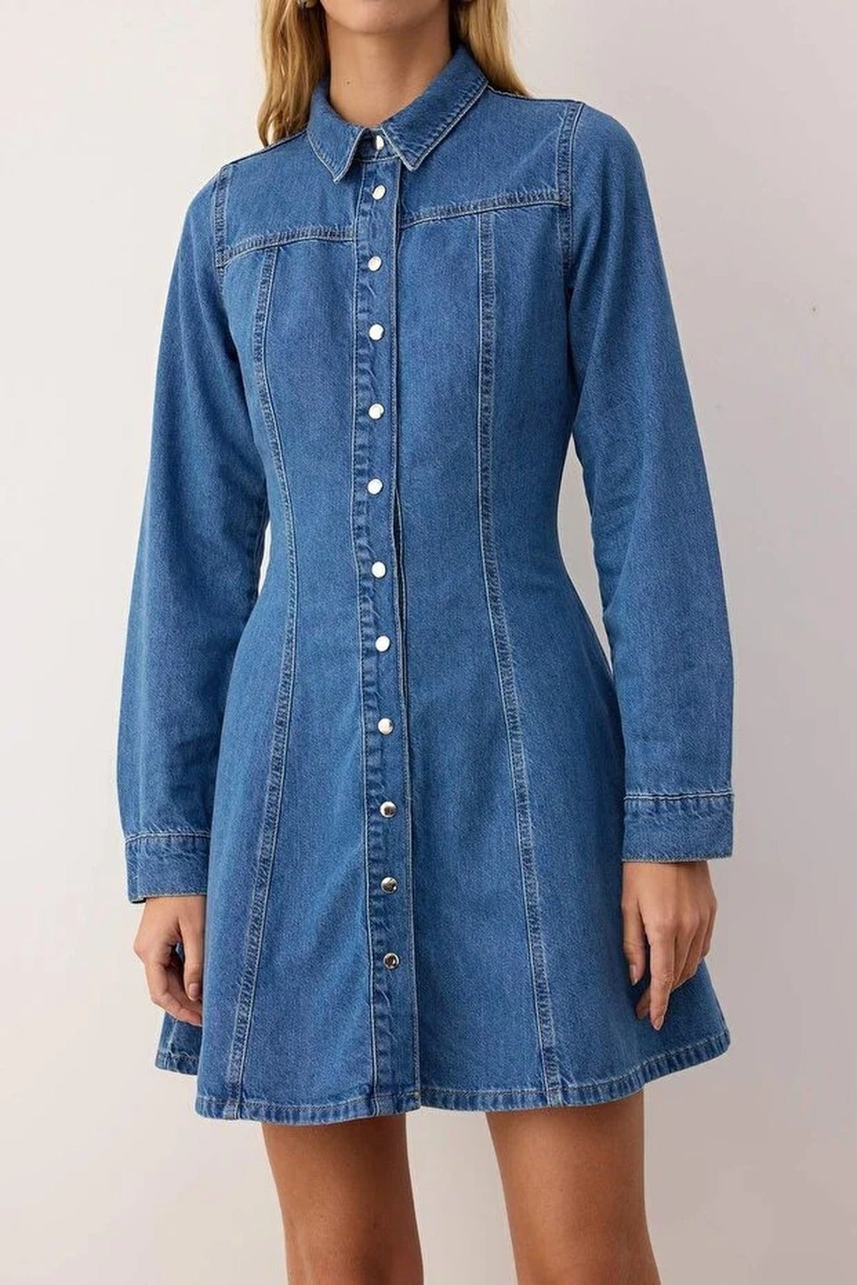 Mini Denim Shirt Dress