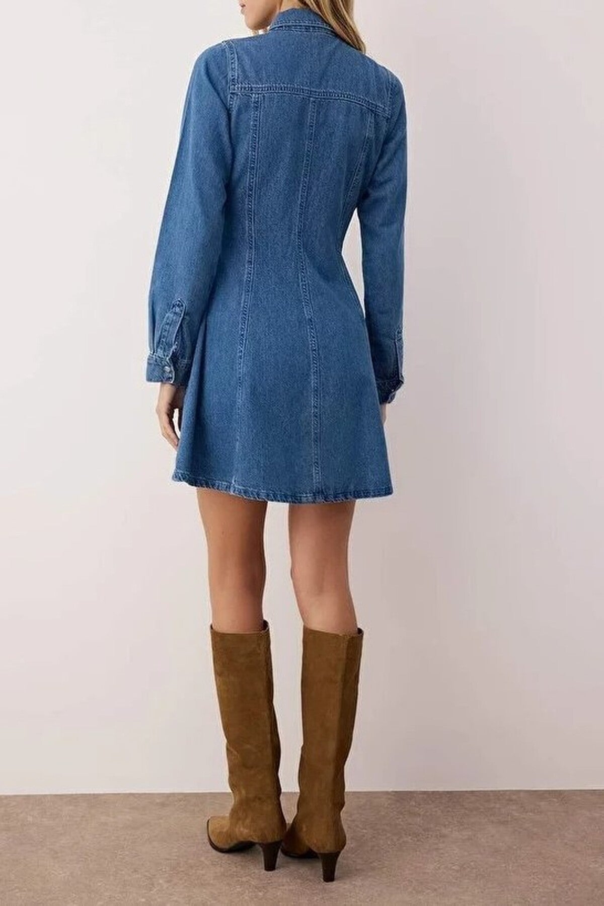 Mini Denim Shirt Dress