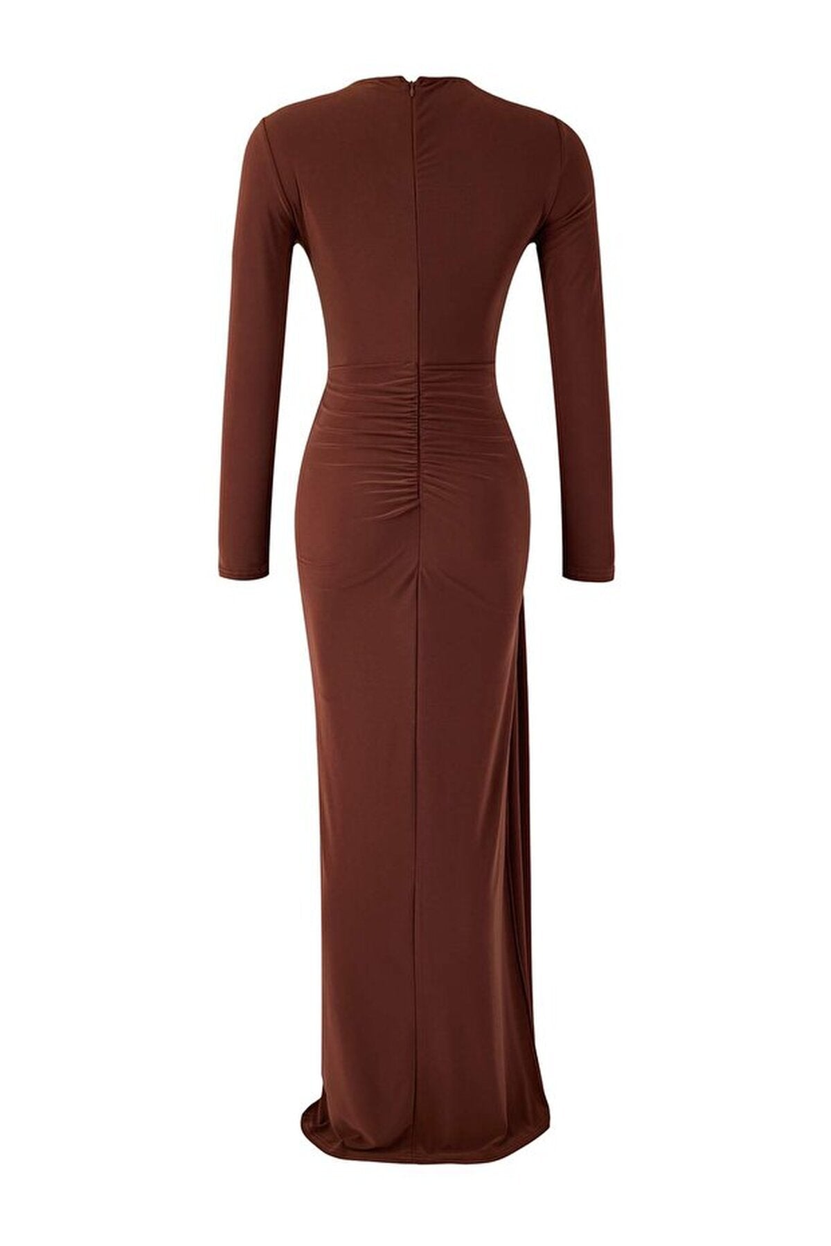 Maxi Evening Dress with Neckline Cut Out Detail