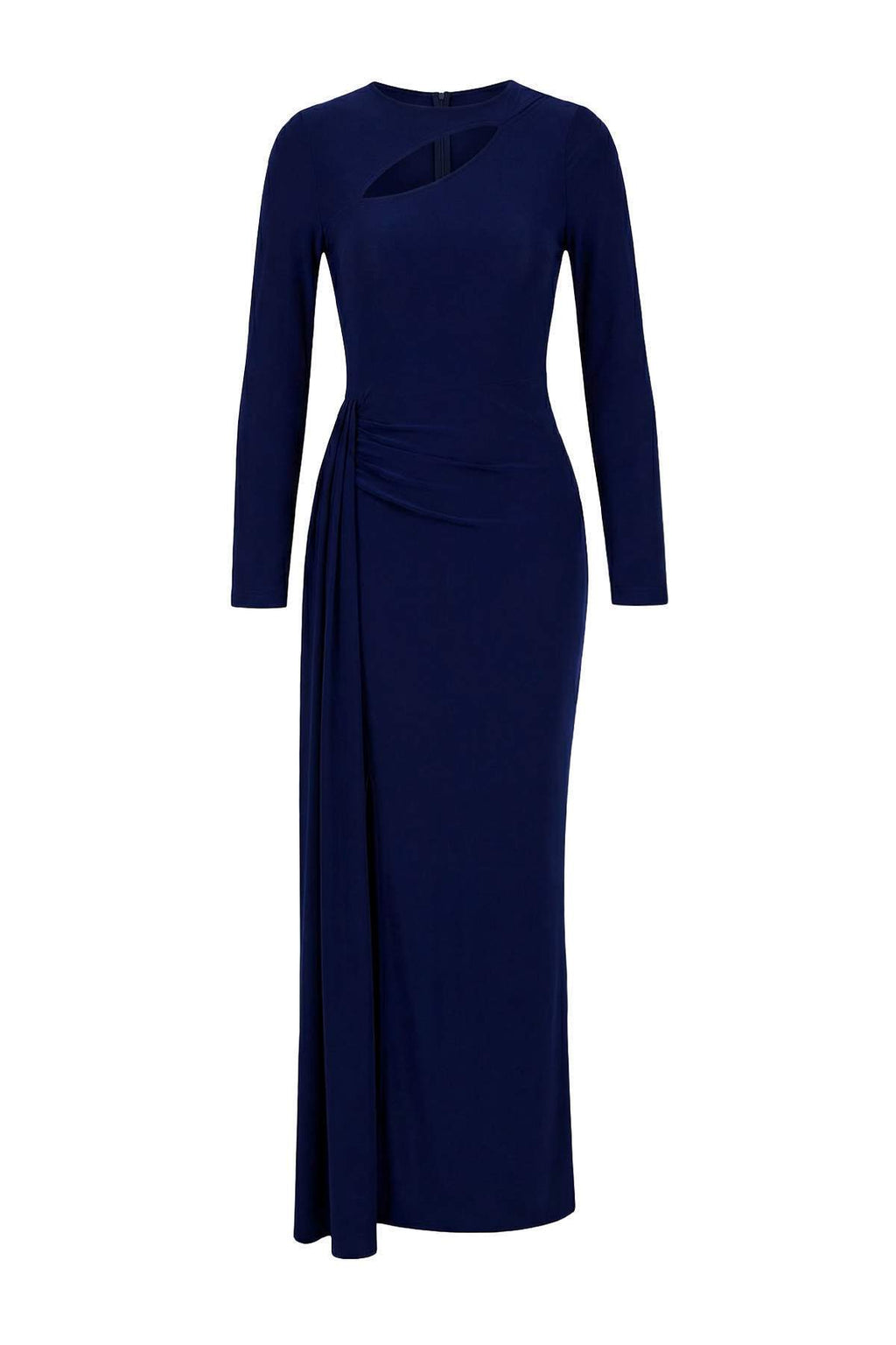Maxi Evening Dress with Neckline Cut Out Detail