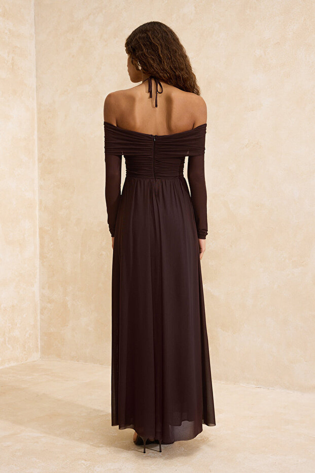 Halter Neck Maxi Evening Dress