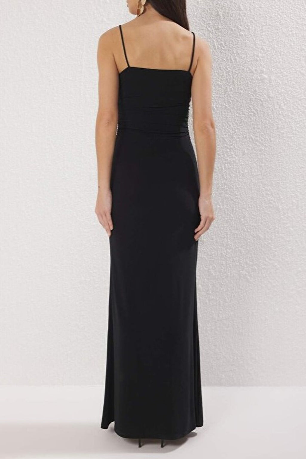 Accessory Detailed Knitted Maxi Evening Dress
