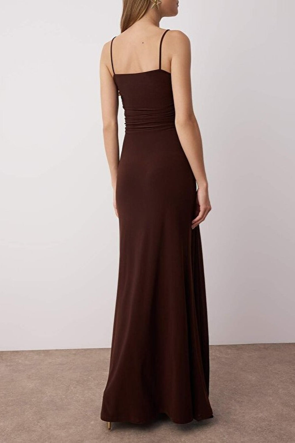 Accessory Detailed Knitted Maxi Evening Dress