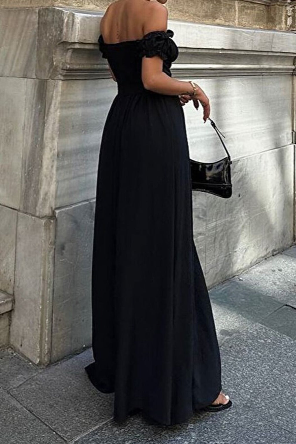 A-Line Carmen Neckline Corset-Style Elegant Evening Dress