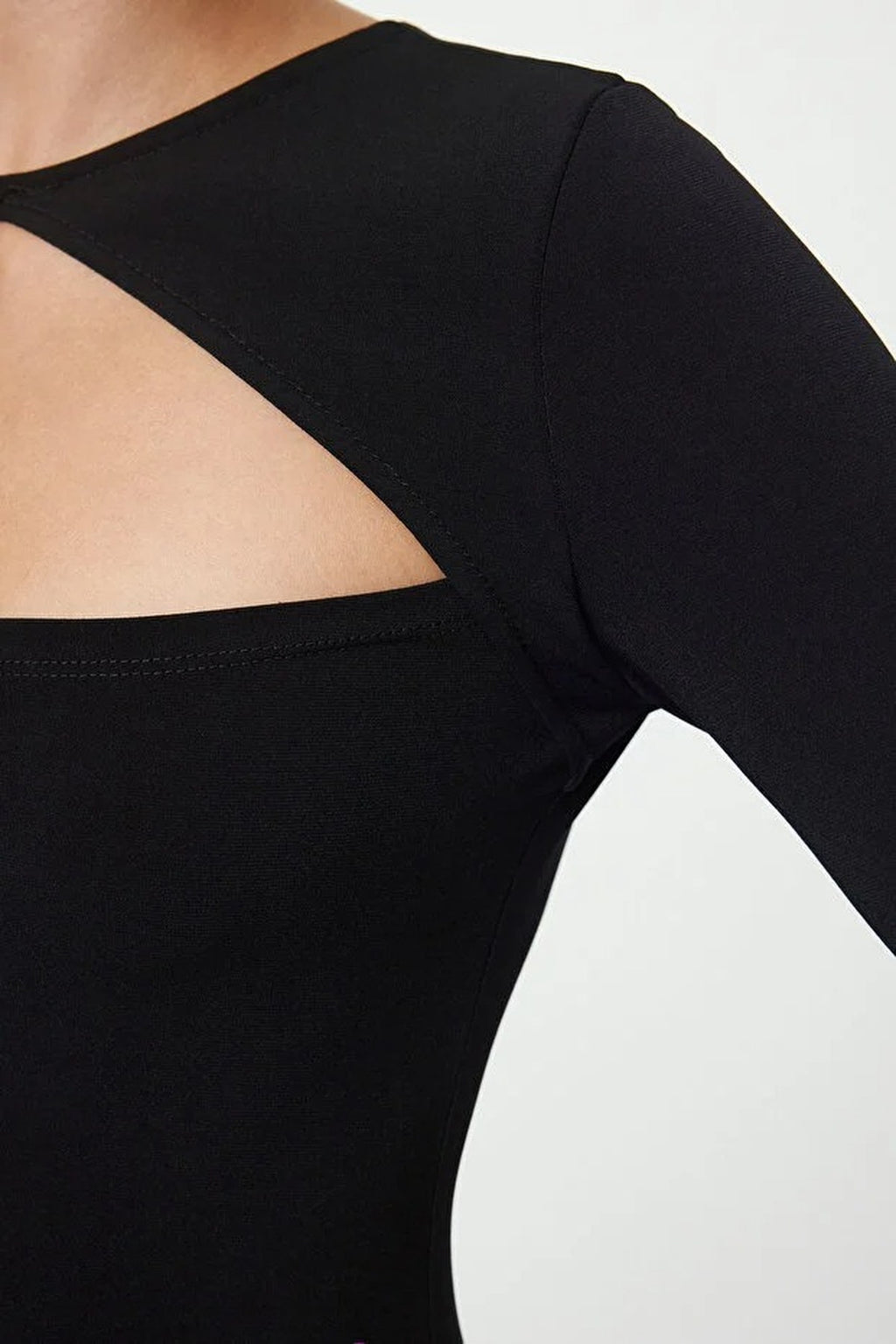 Elegant Knitted Evening Dress with Cut Out Detail