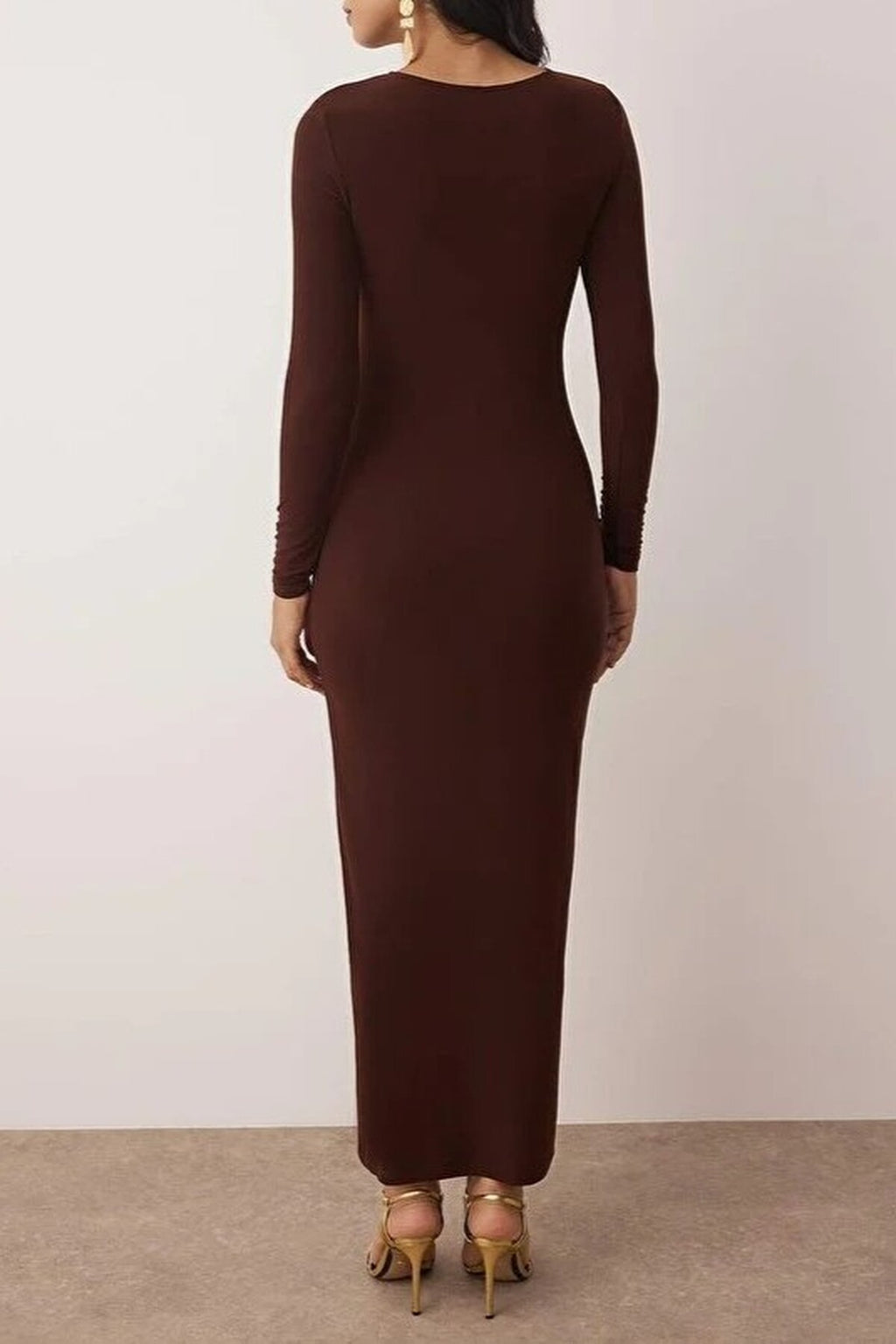 Elegant Knitted Evening Dress with Cut Out Detail