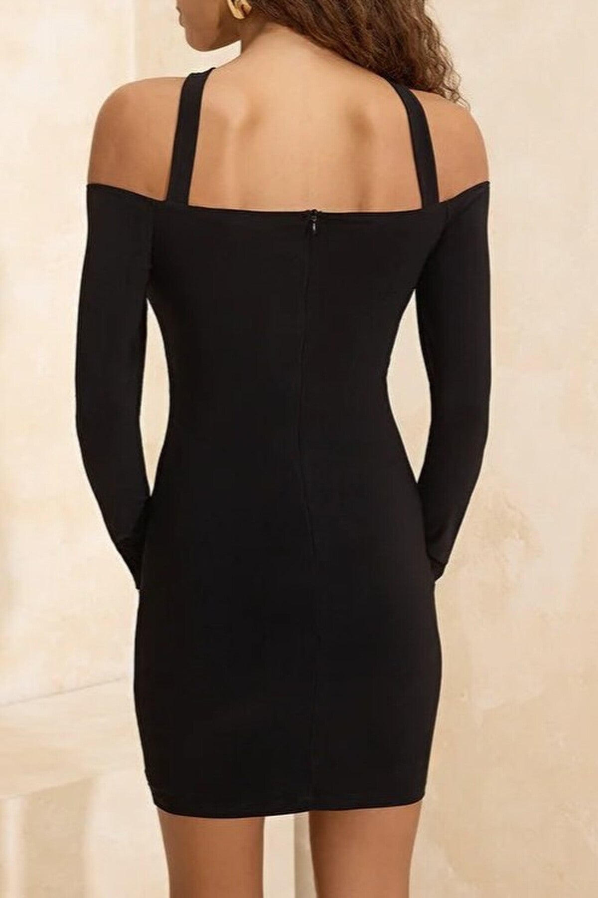 Accessory Detailed Knitted Mini Lined Dress
