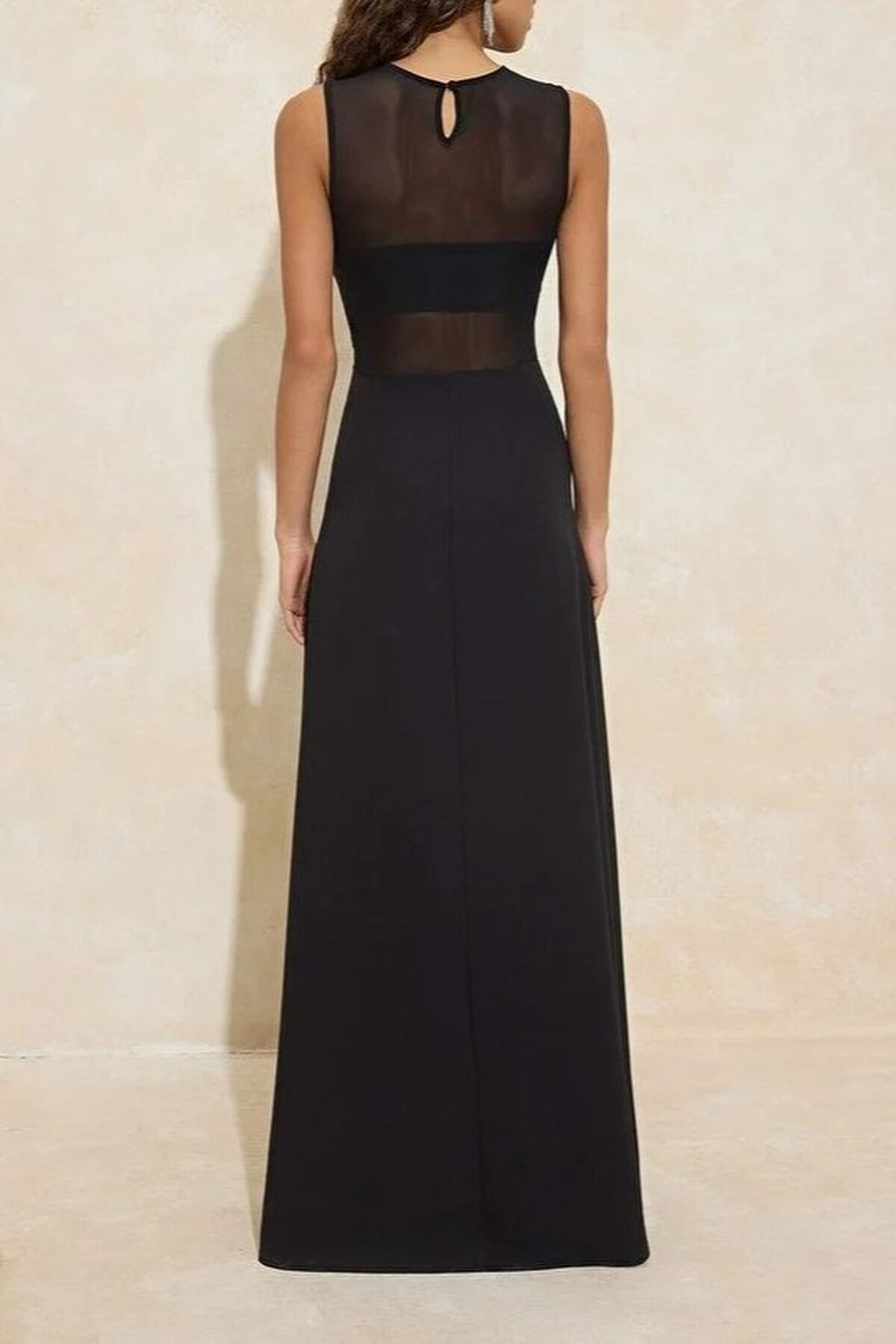Maxi Evening Dress with Transparent Details