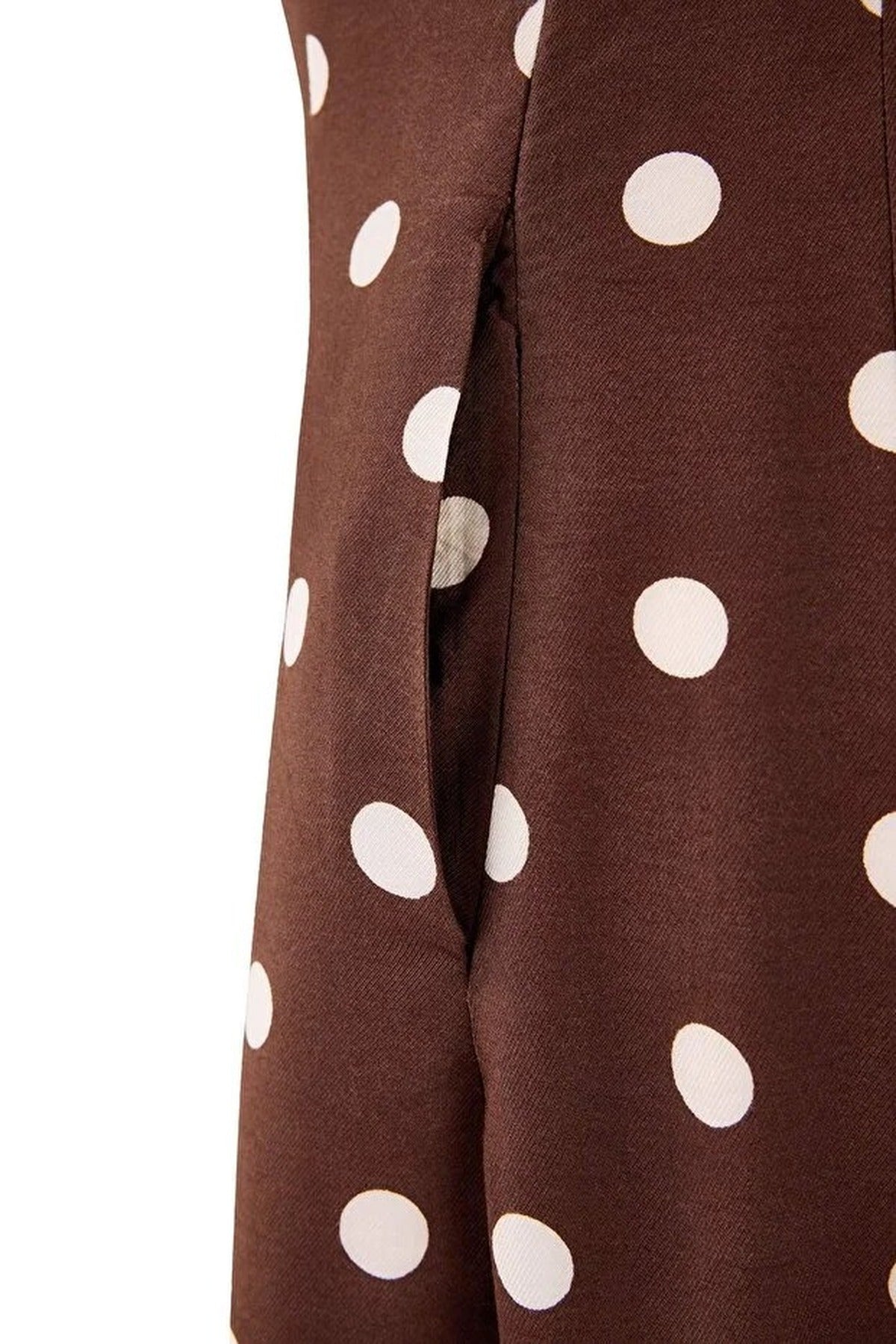Polka Dot Tie Detail Midi Woven Dress