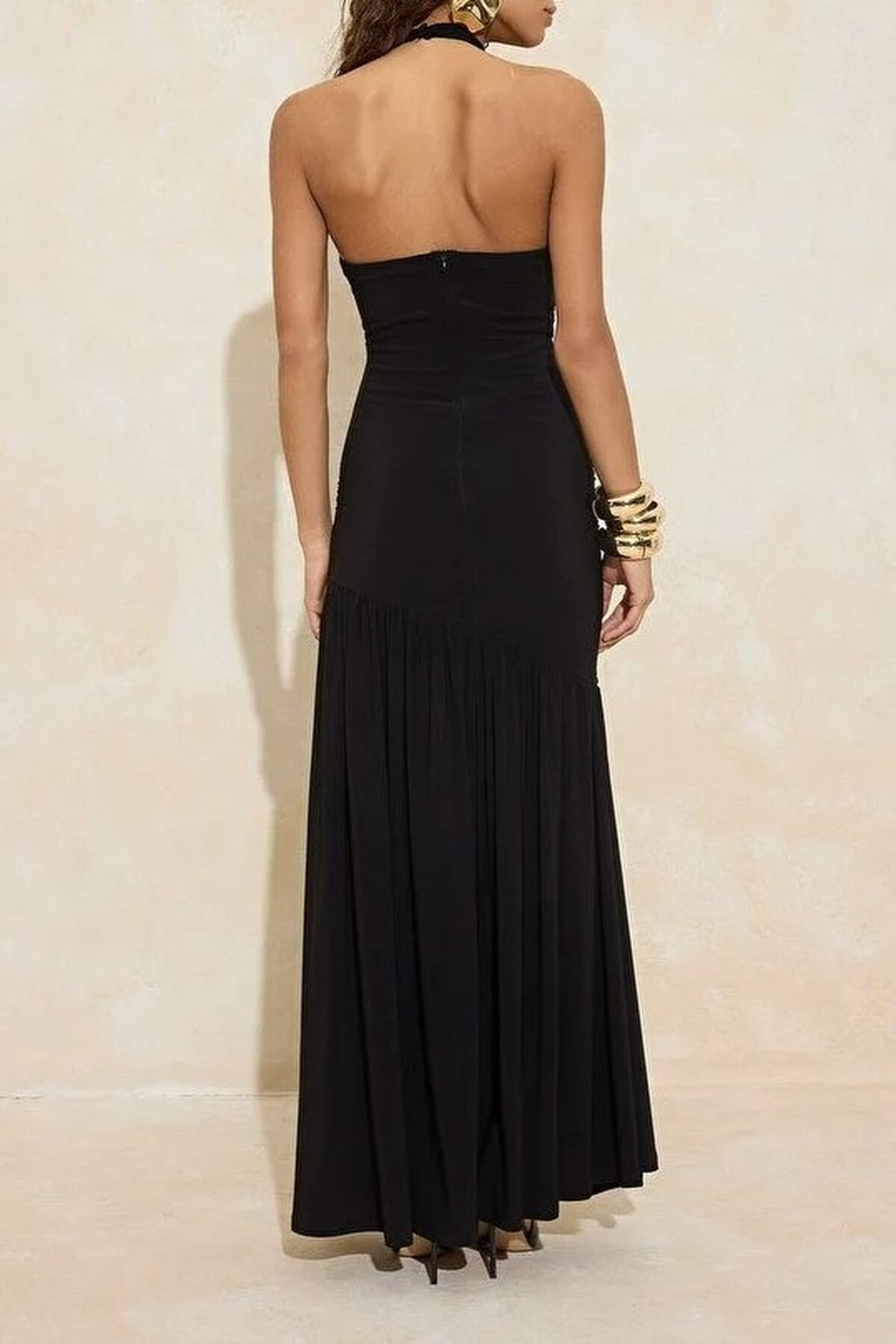 Knitted Evening Dress with Rose Details