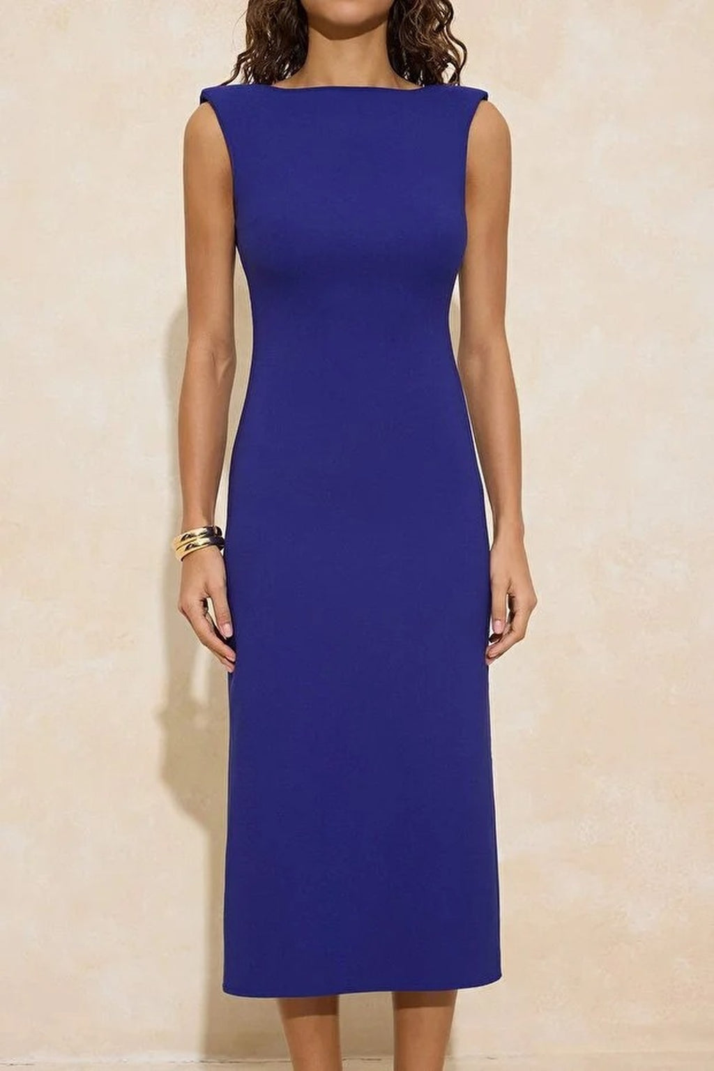 Midi Woven Dress with Back Detail