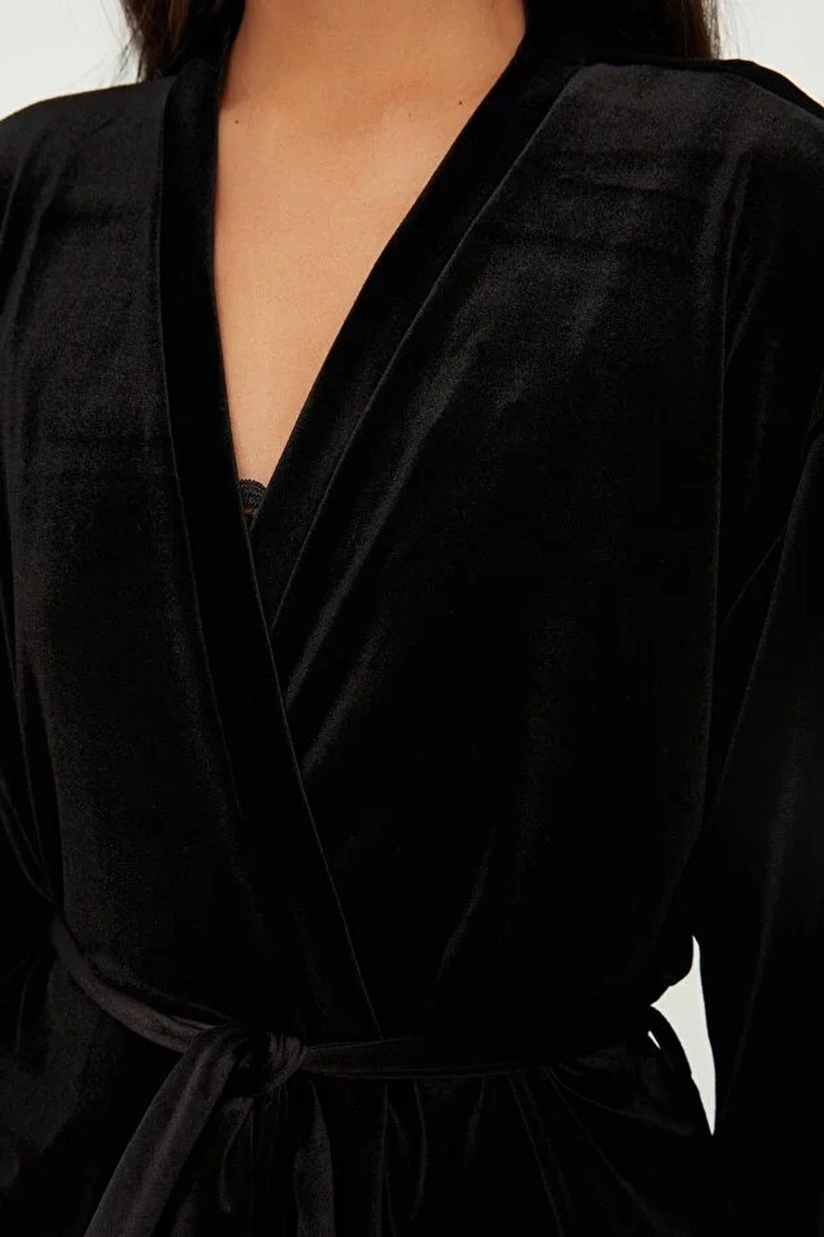 Soft Feeling Velvet Knit Dressing Gown