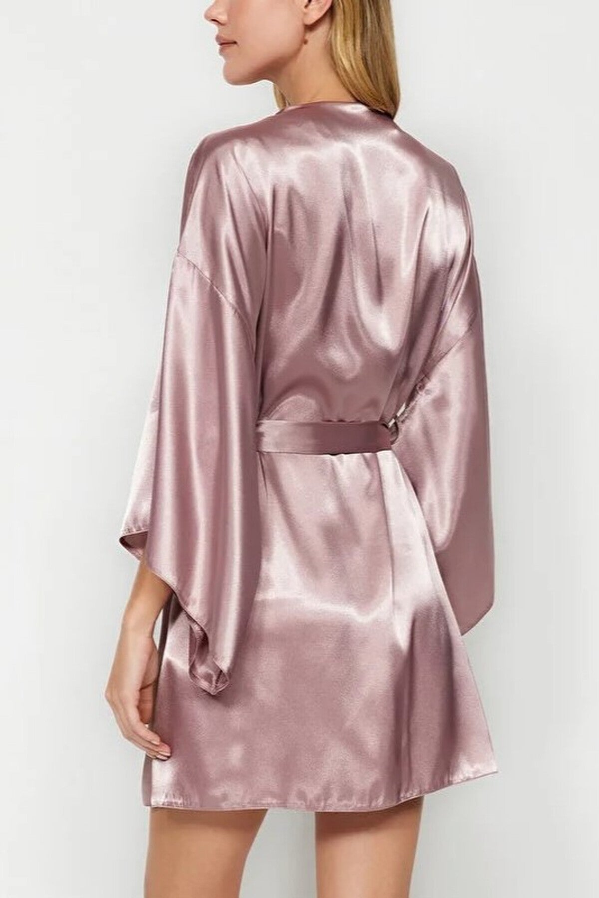 Satin Woven Dressing Gown with Belt