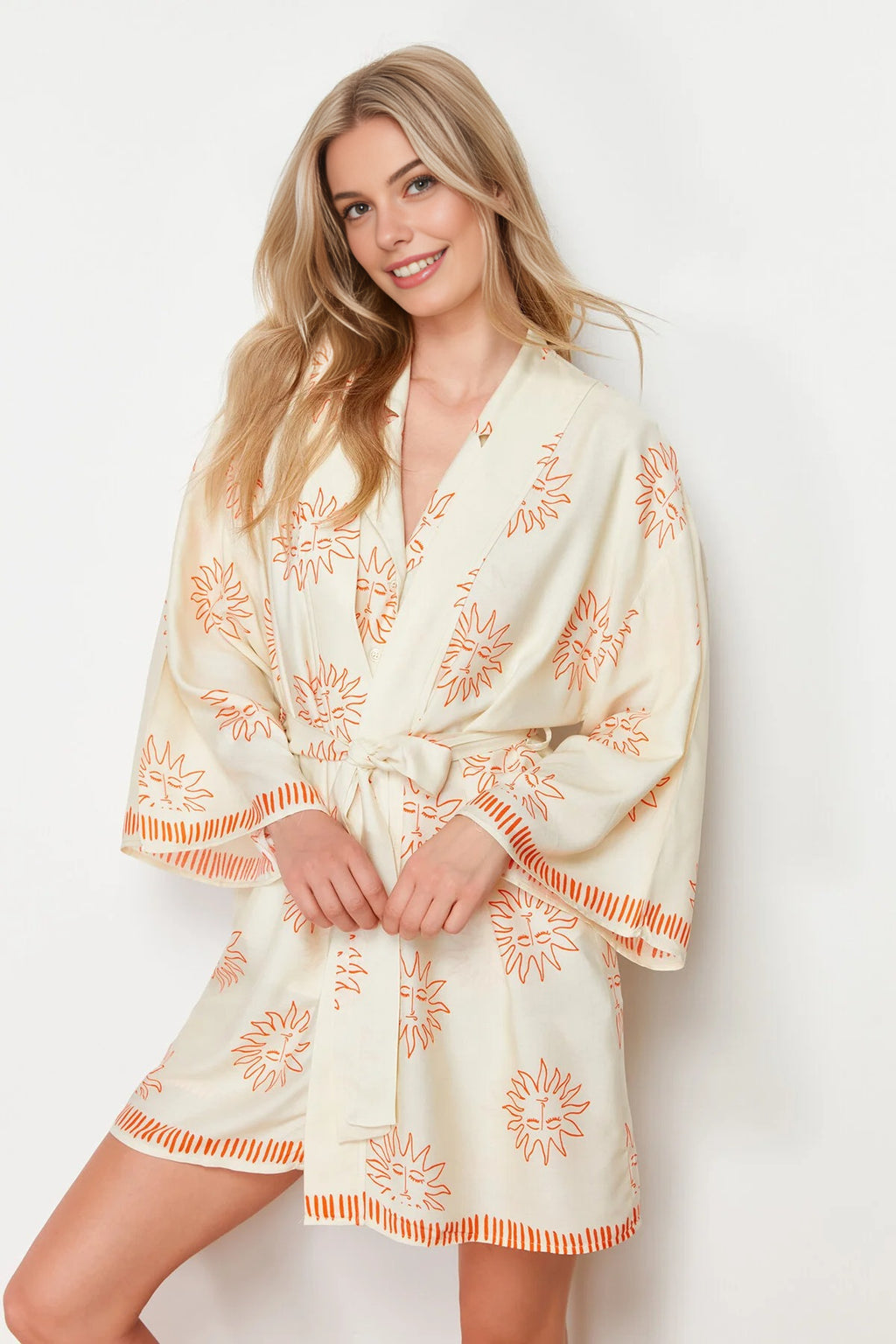 Galaxy Print Viscose Woven Dressing Gown