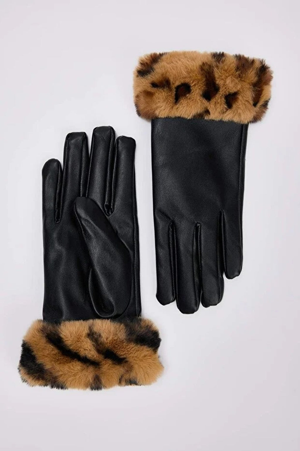 Women's Gloves with Faux Fur Detail