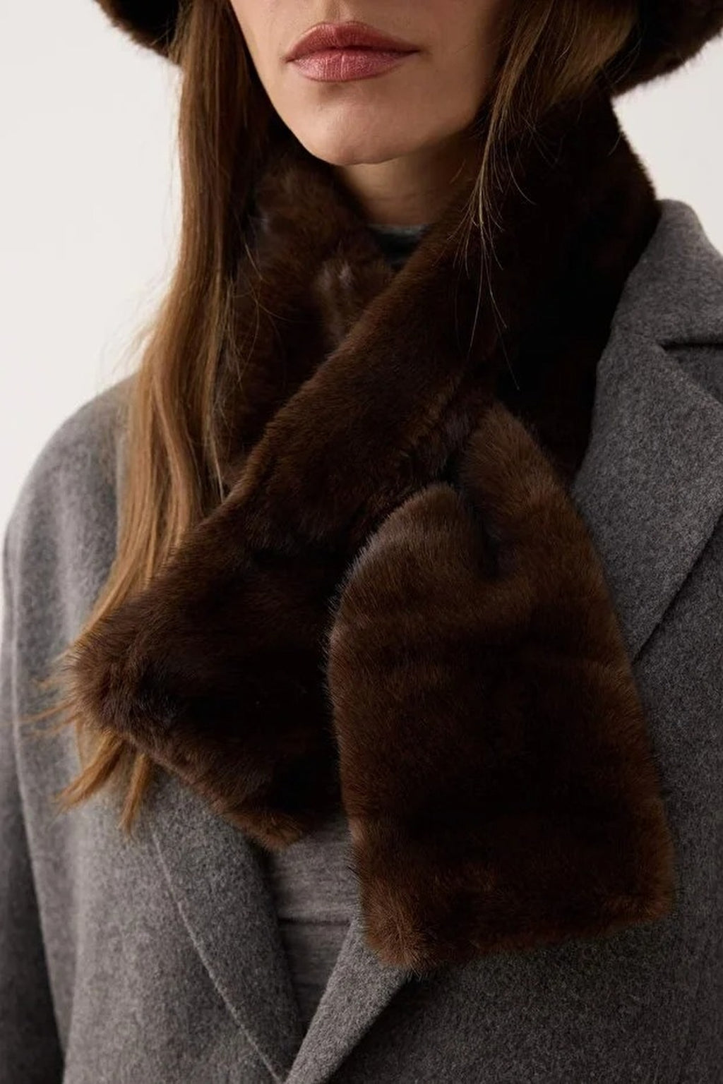 2-Piece Fur Scarf-Hat Knit Set