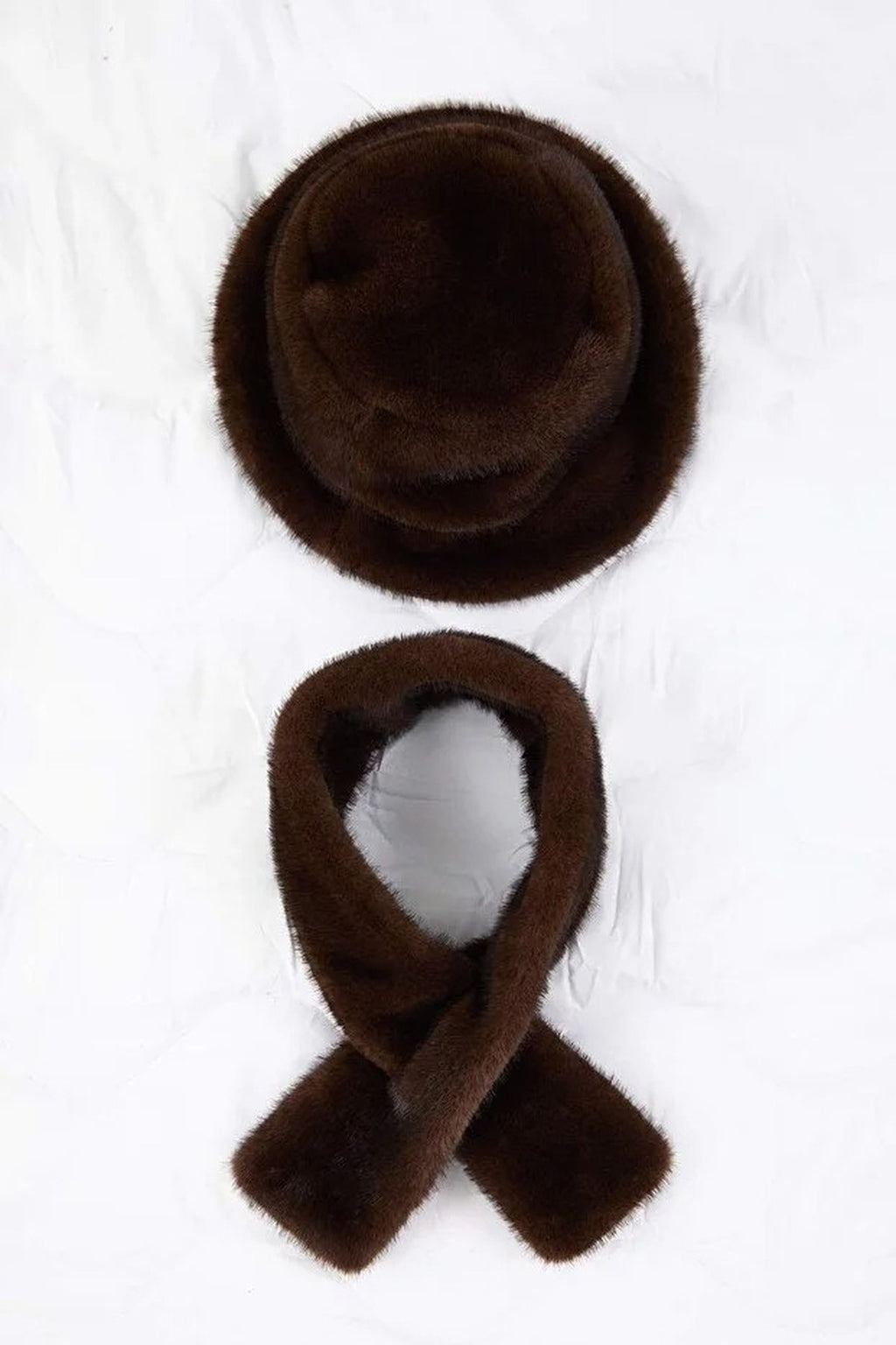 2-Piece Fur Scarf-Hat Knit Set