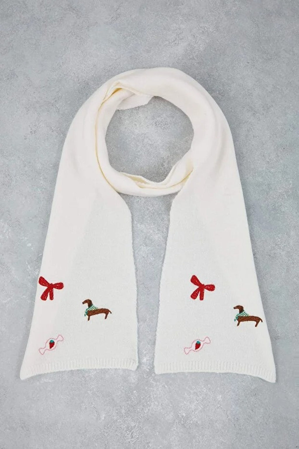 Embroidered Detail Scarf and Beanie Set