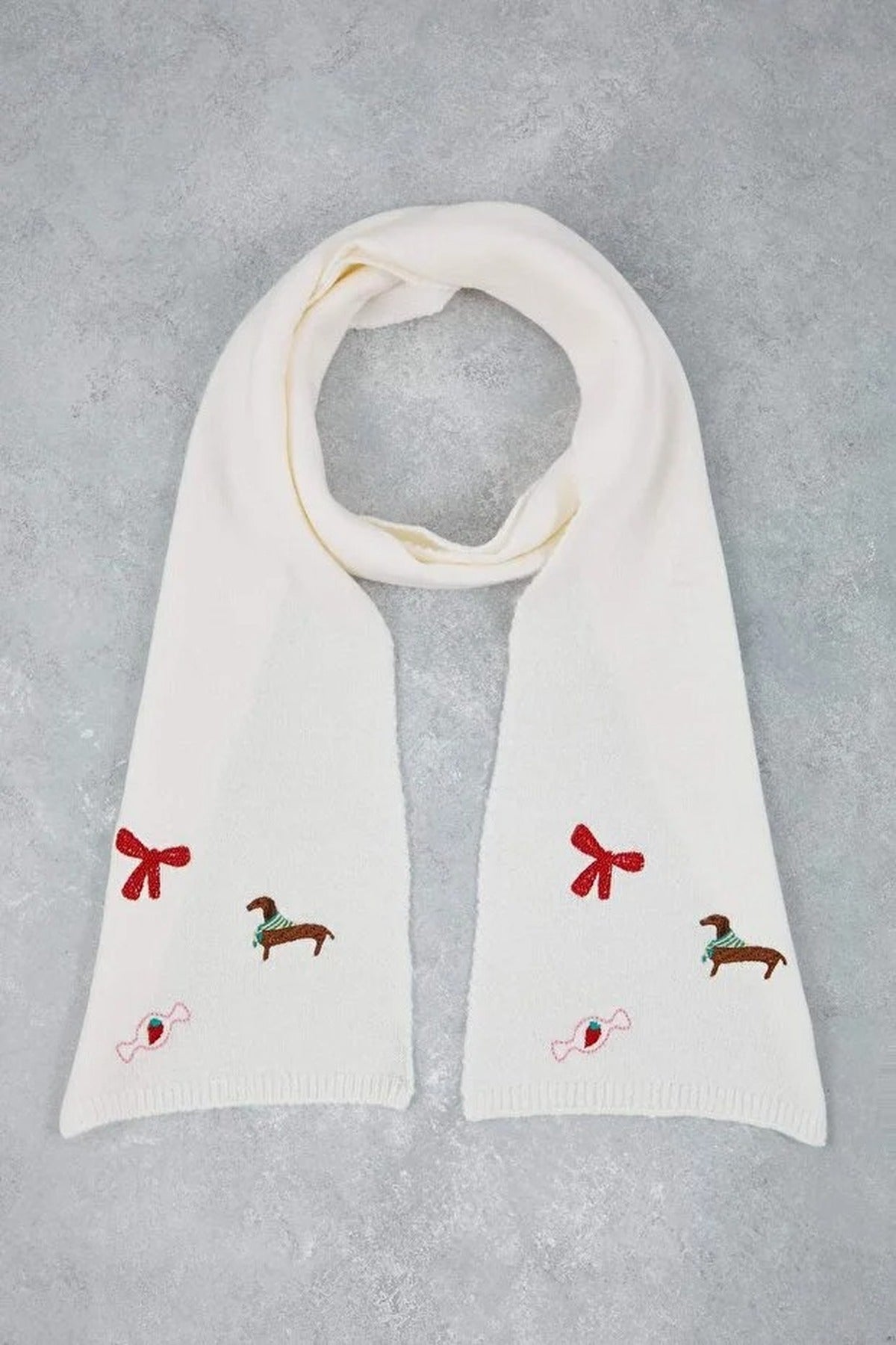 Embroidered Detail Scarf and Beanie Set