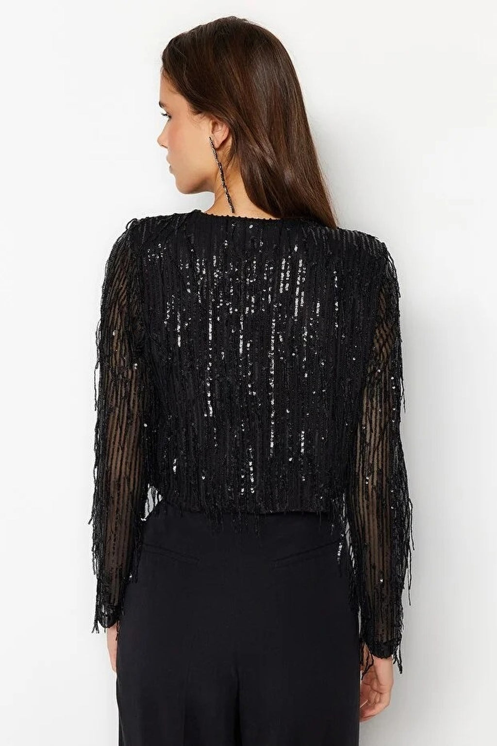 Lined Glitter Sequin Jacket