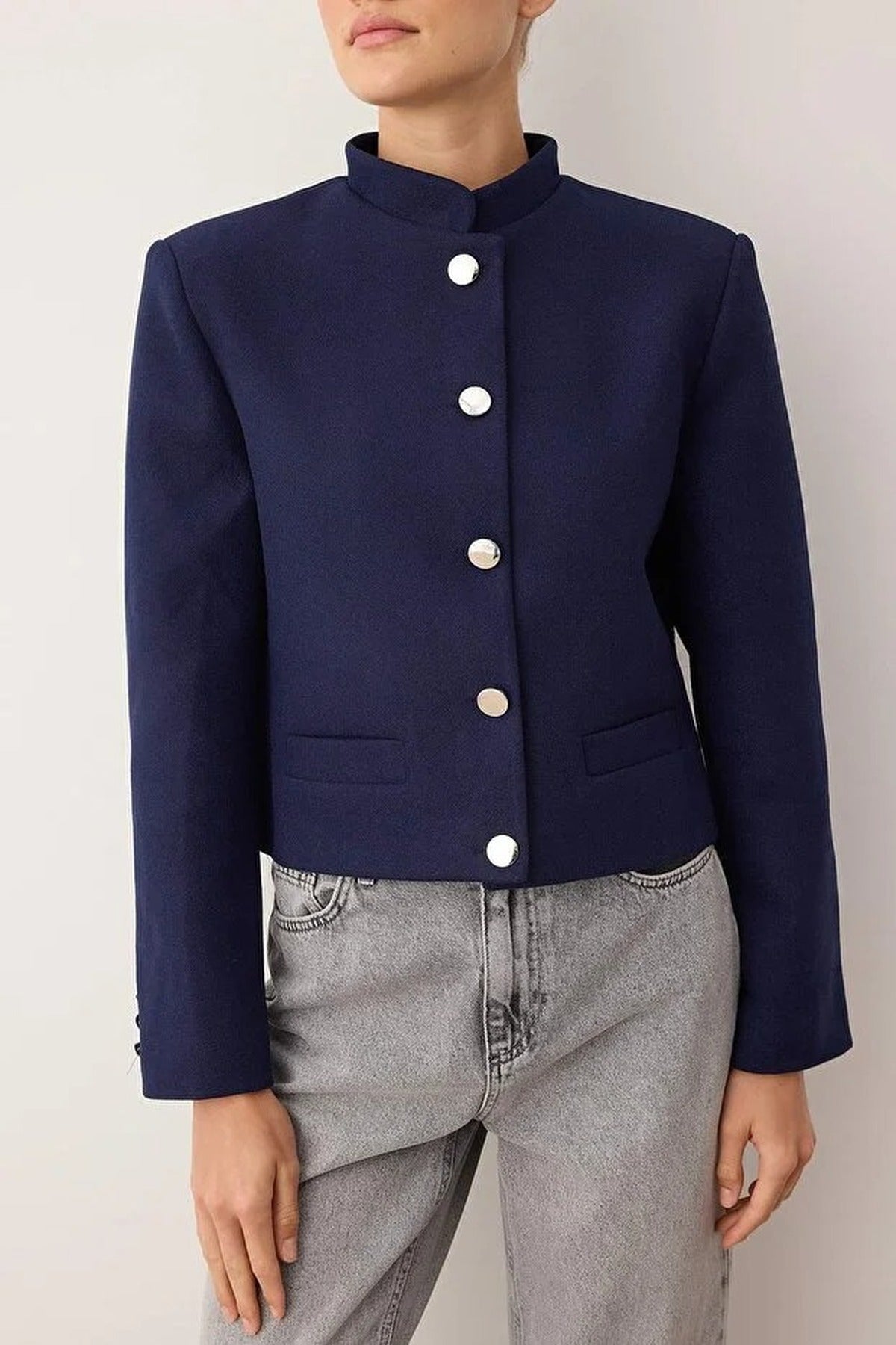 Cashmere Woven Jacket with Buttons