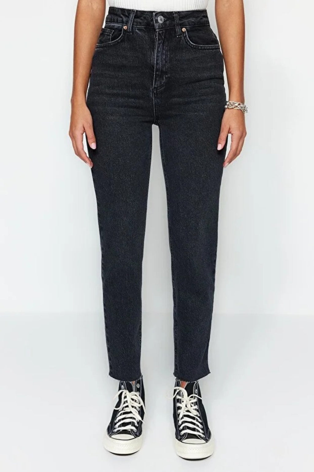 High Waist Slim Mom Jeans