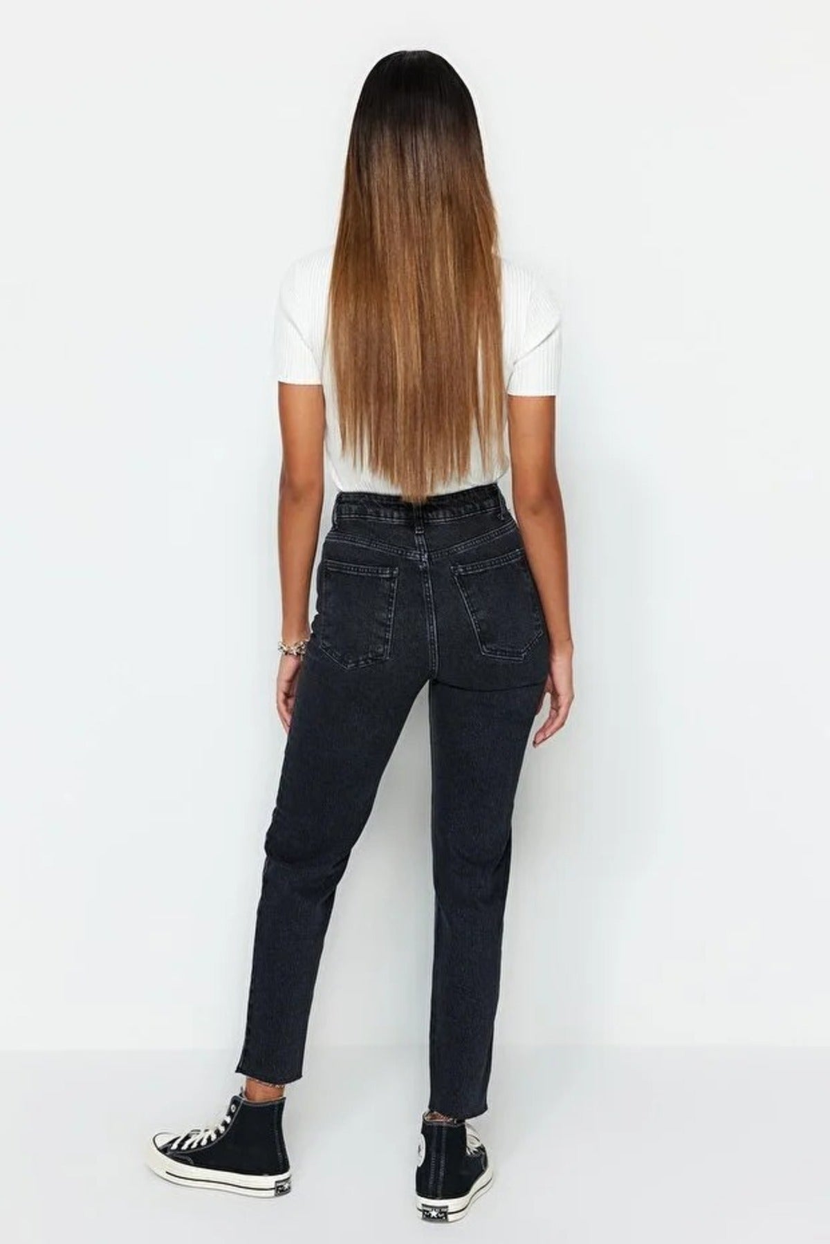 High Waist Slim Mom Jeans