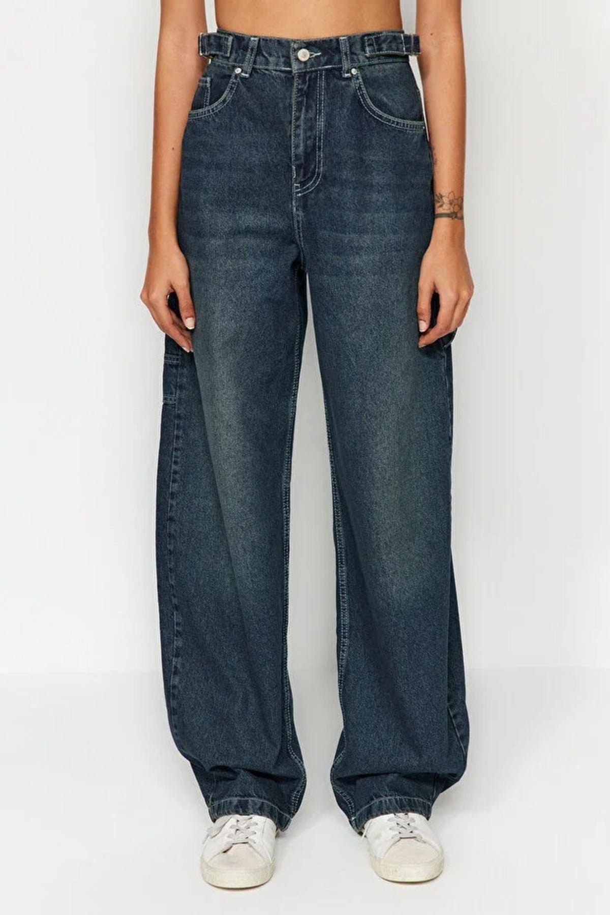High Waist Carpenter Loose Baggy Jeans
