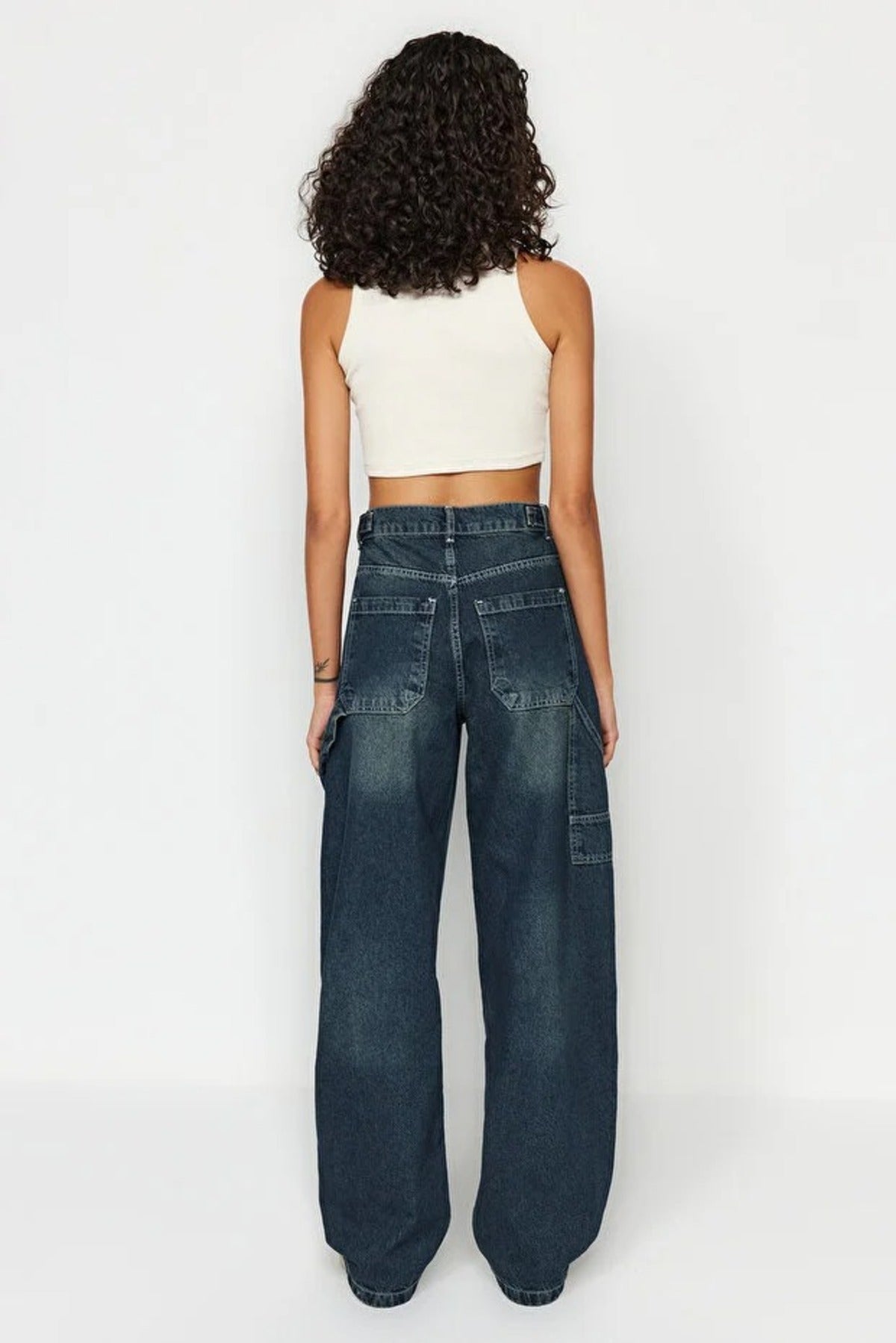 High Waist Carpenter Loose Baggy Jeans