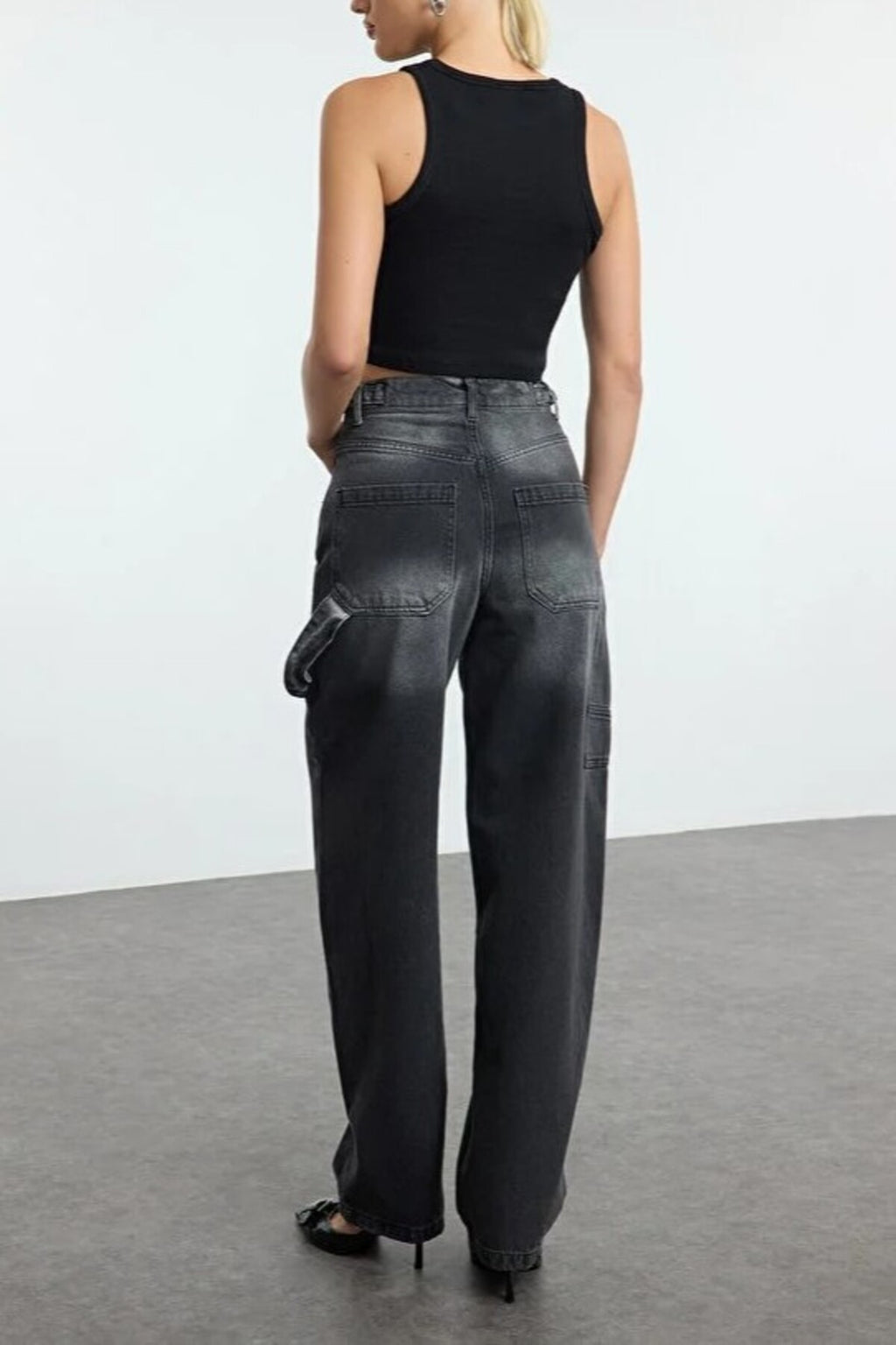 High Waist Carpenter Loose Baggy Jeans