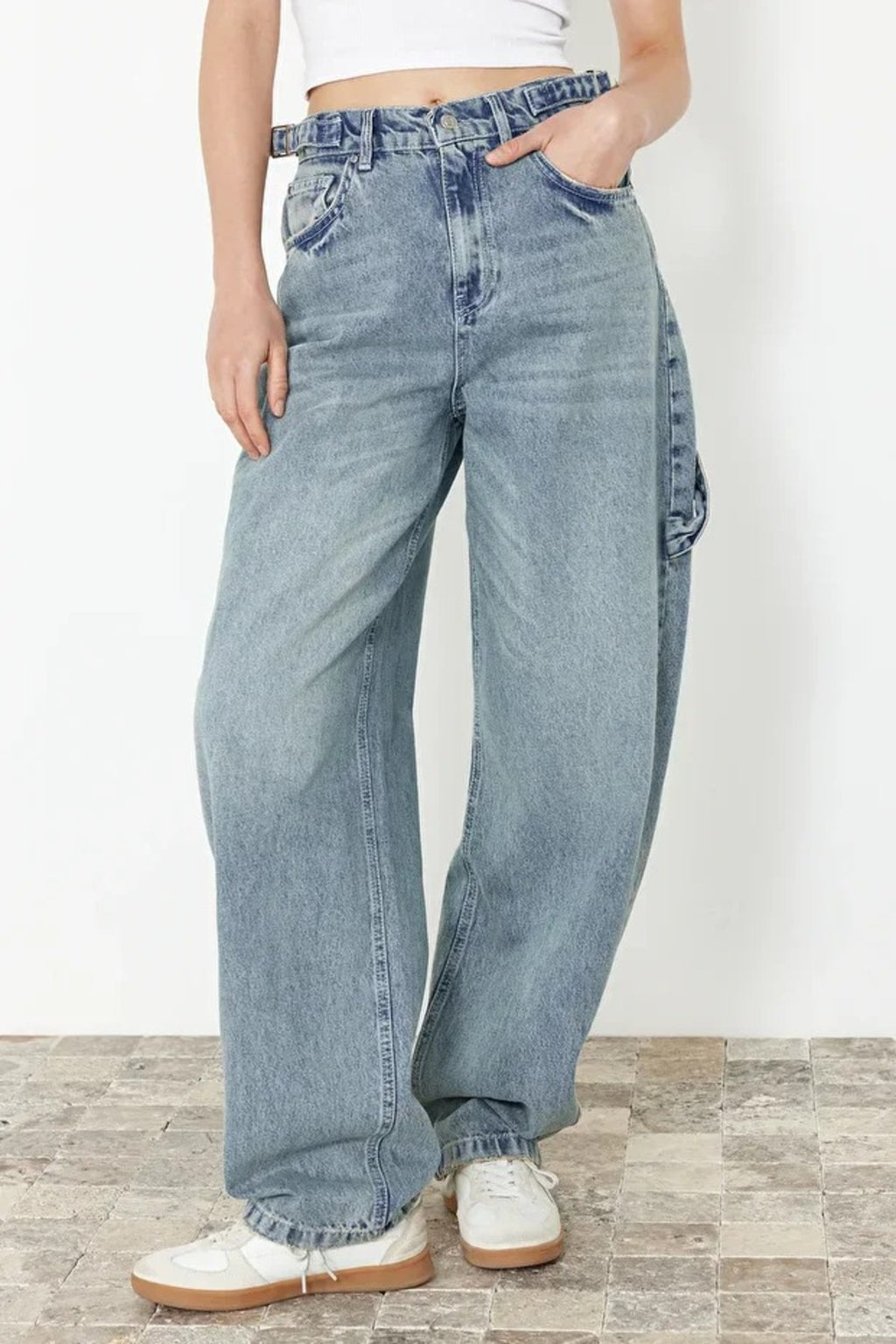 High Waist Carpenter Loose Baggy Jeans